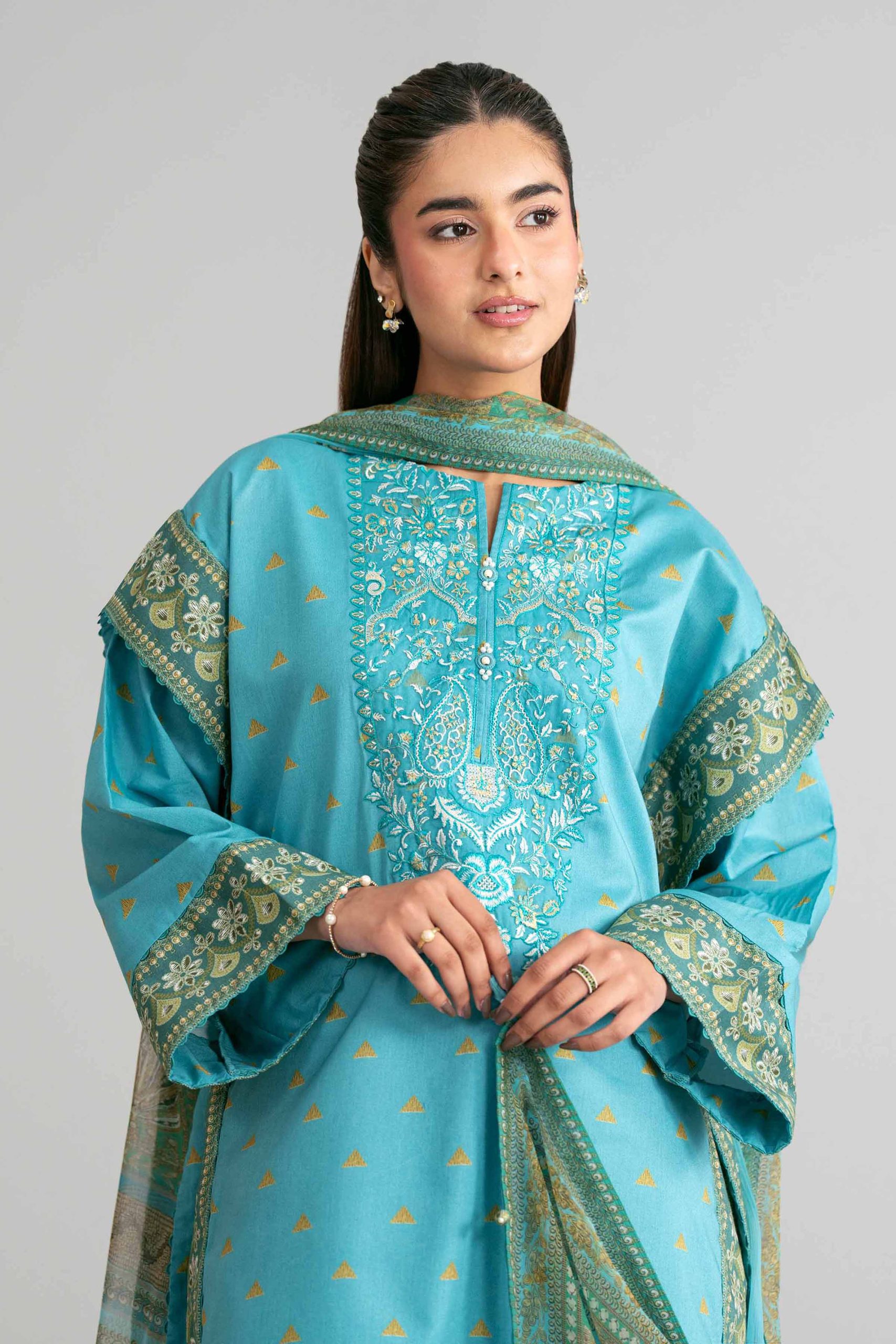 3 Piece - Digital Printed Embroidered Suit - 42601567 - Image 2