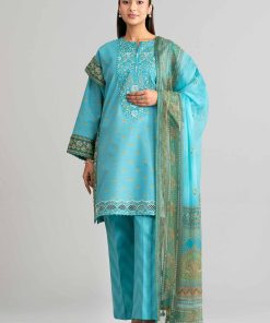 3 Piece - Digital Printed Embroidered Suit - 42601567