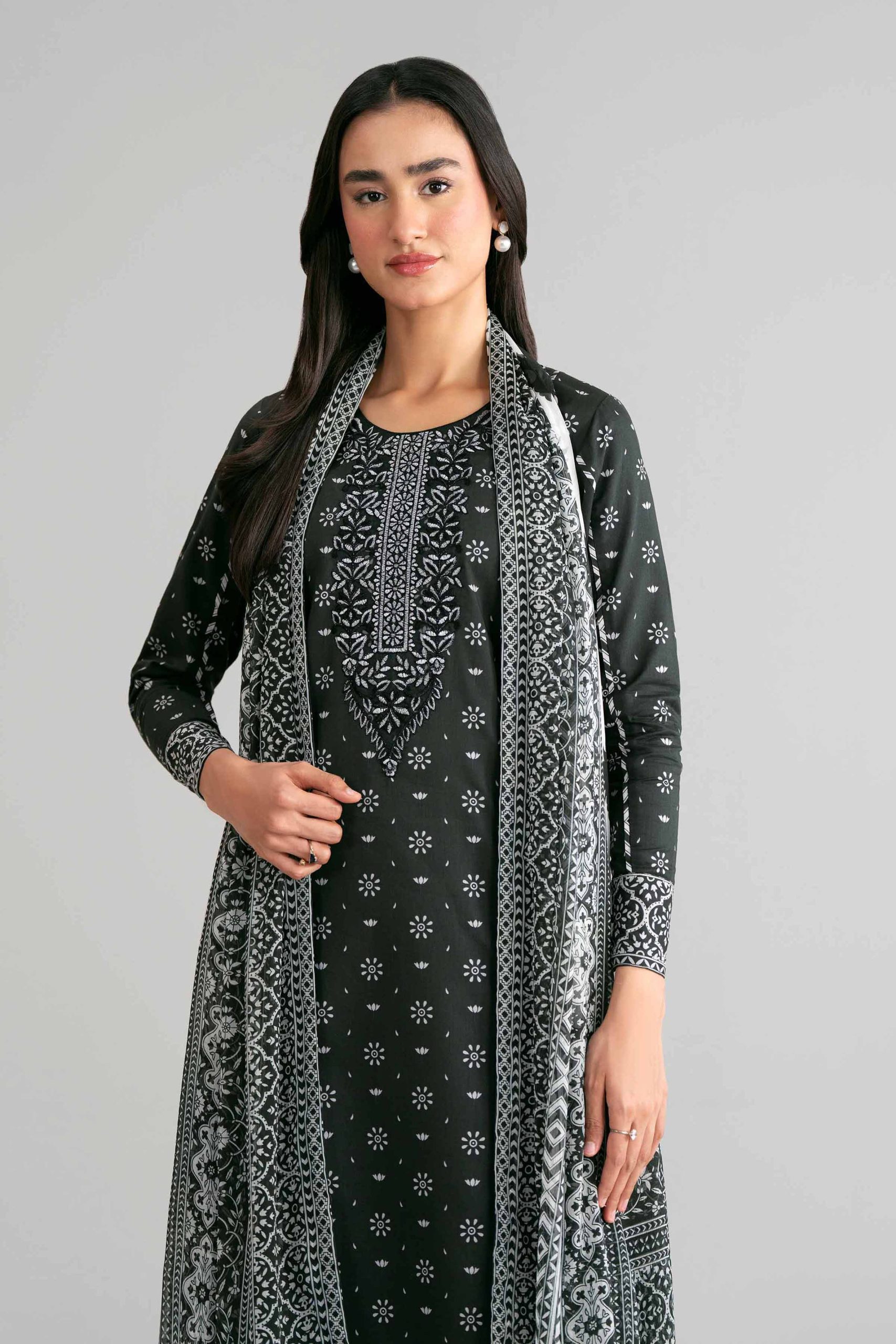 3 Piece - Digital Printed Embroidered Suit - 42601568 - Image 2