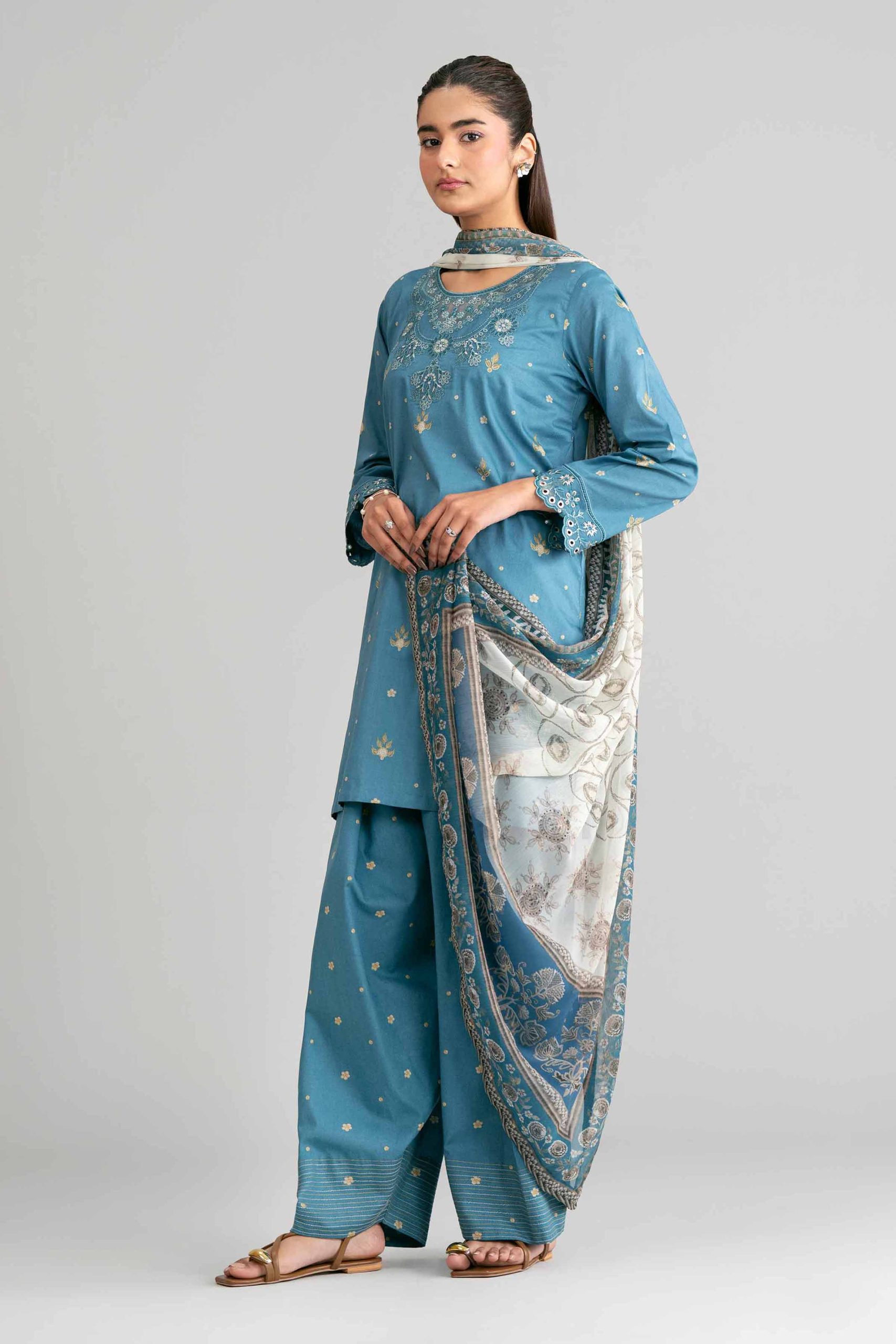 3 Piece - Digital Printed Embroidered Suit - 42601569 - Image 4