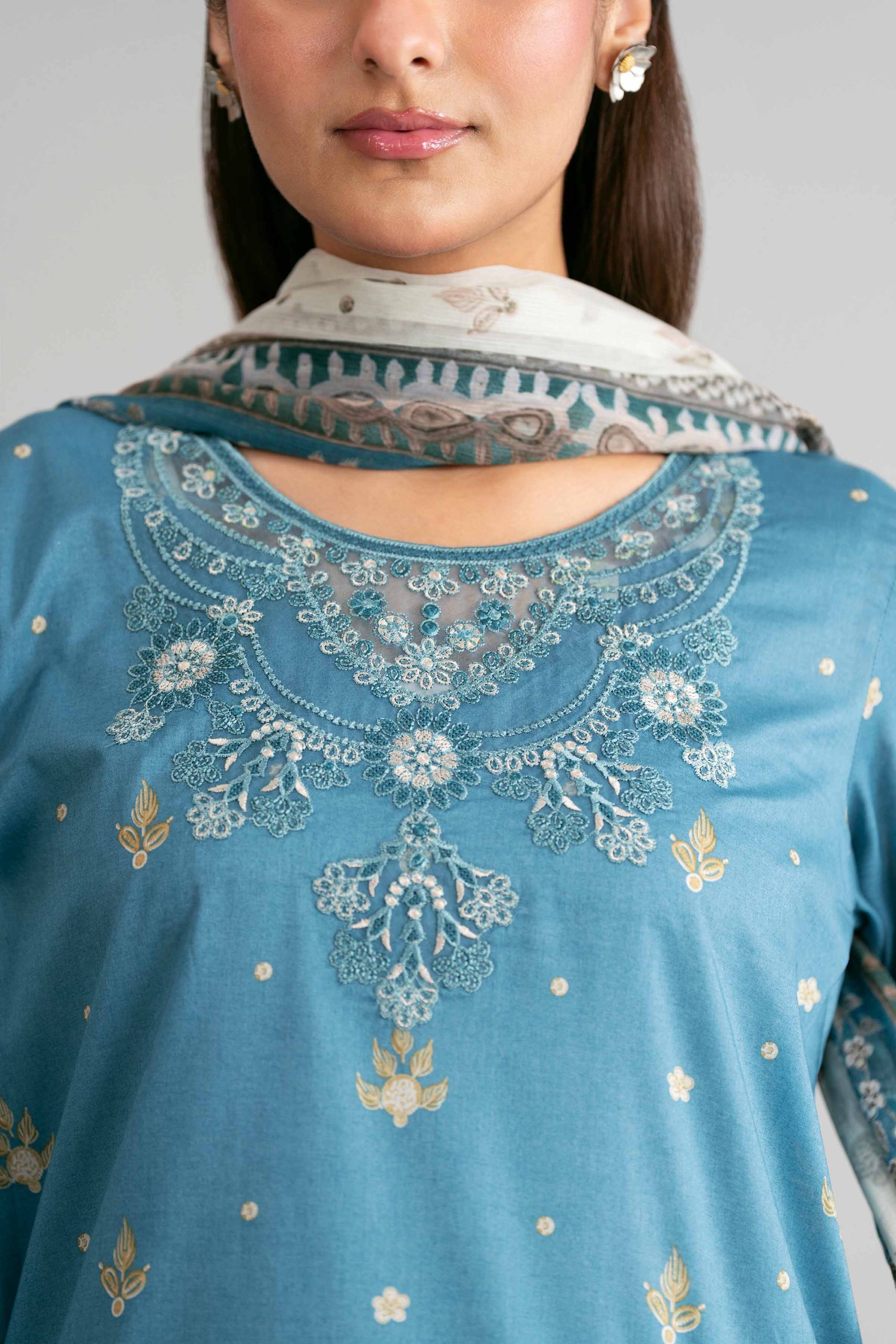 3 Piece - Digital Printed Embroidered Suit - 42601569 - Image 5