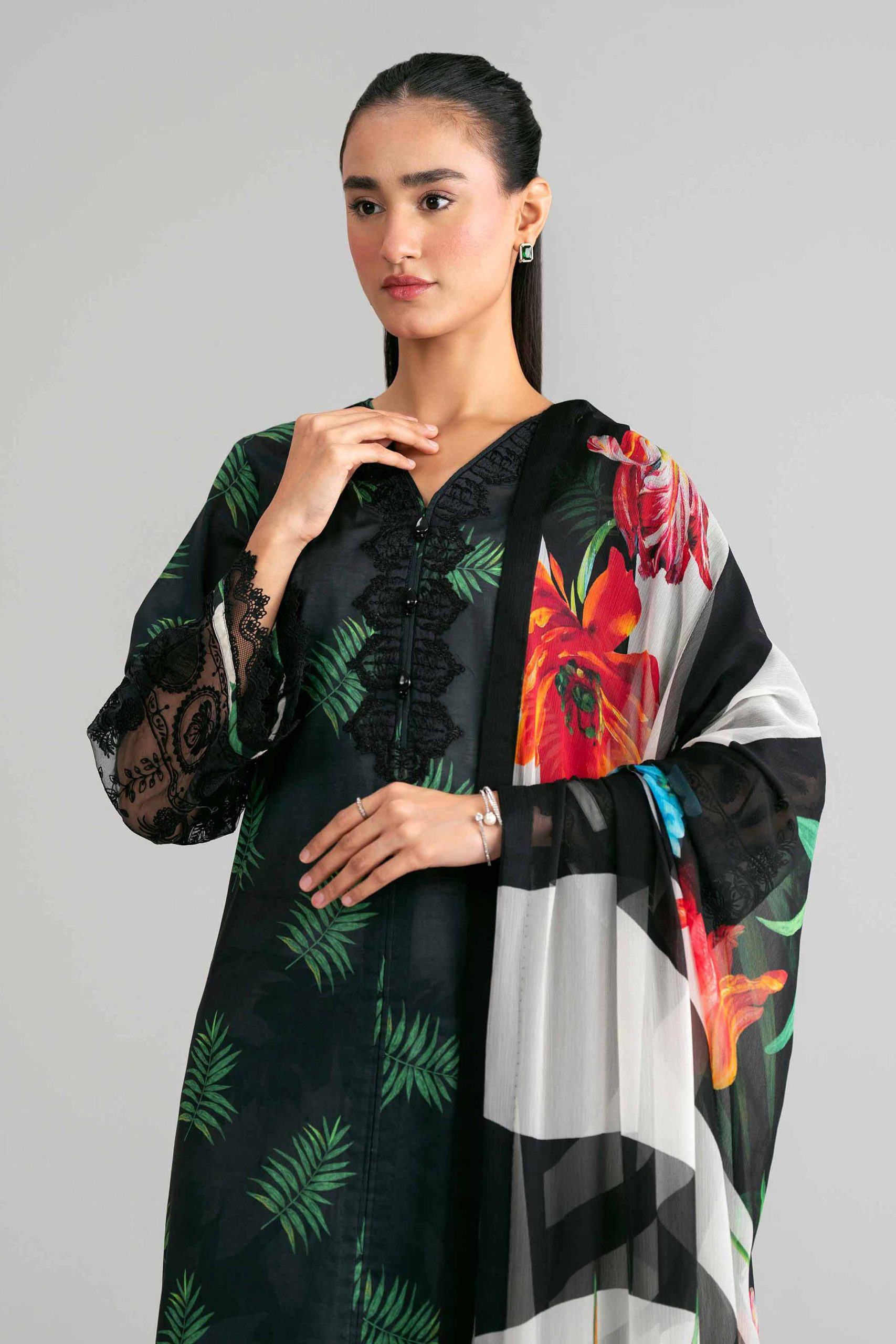3 Piece - Digital Printed Embroidered Suit - 42601570 - Image 4