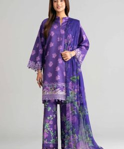 3 Piece - Digital Printed Embroidered Suit - 42601571