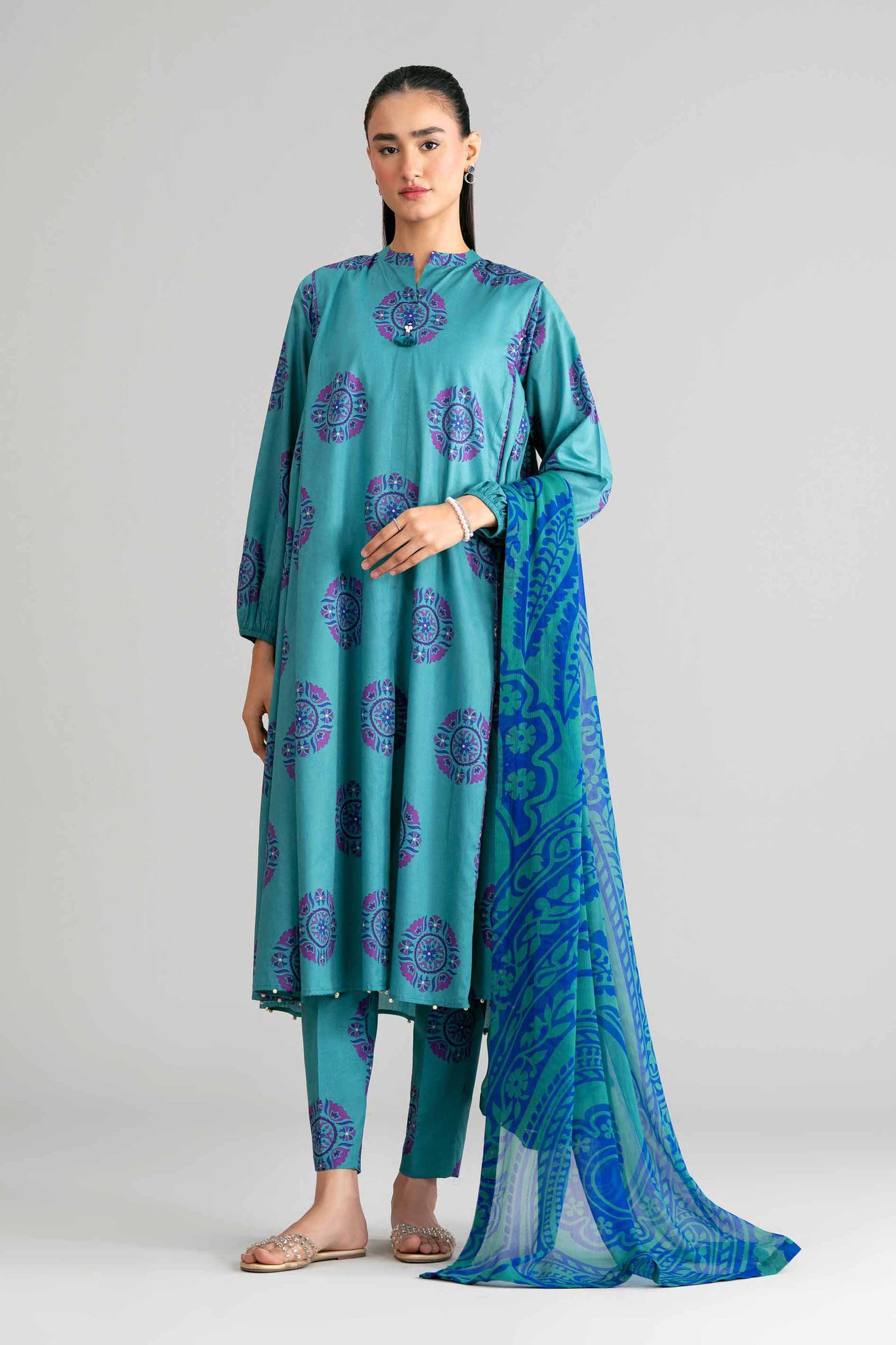 3 Piece - Digital Printed Suit - 42601583