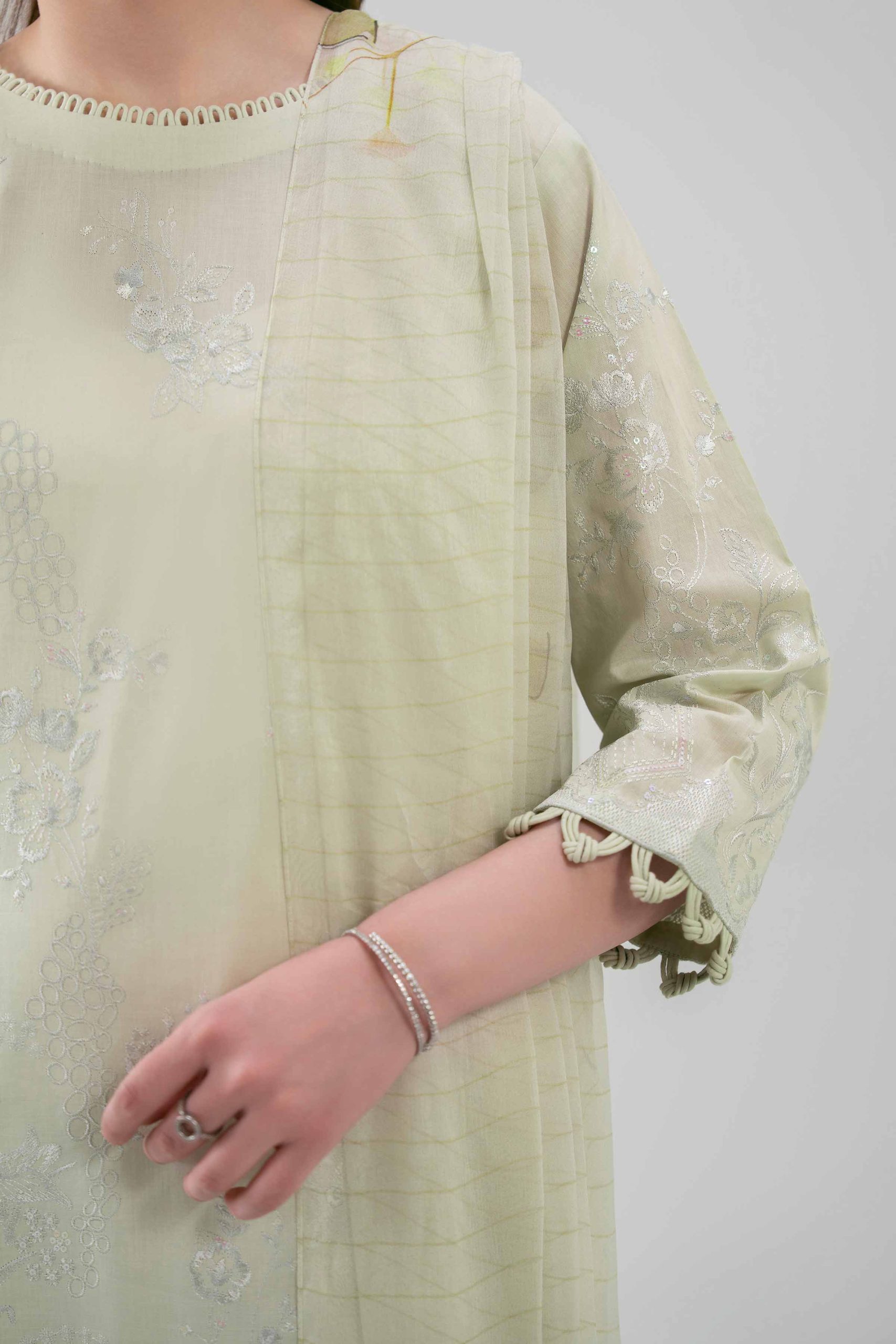 3 Piece - Digital Printed Embroidered Suit - 42619515 - Image 4
