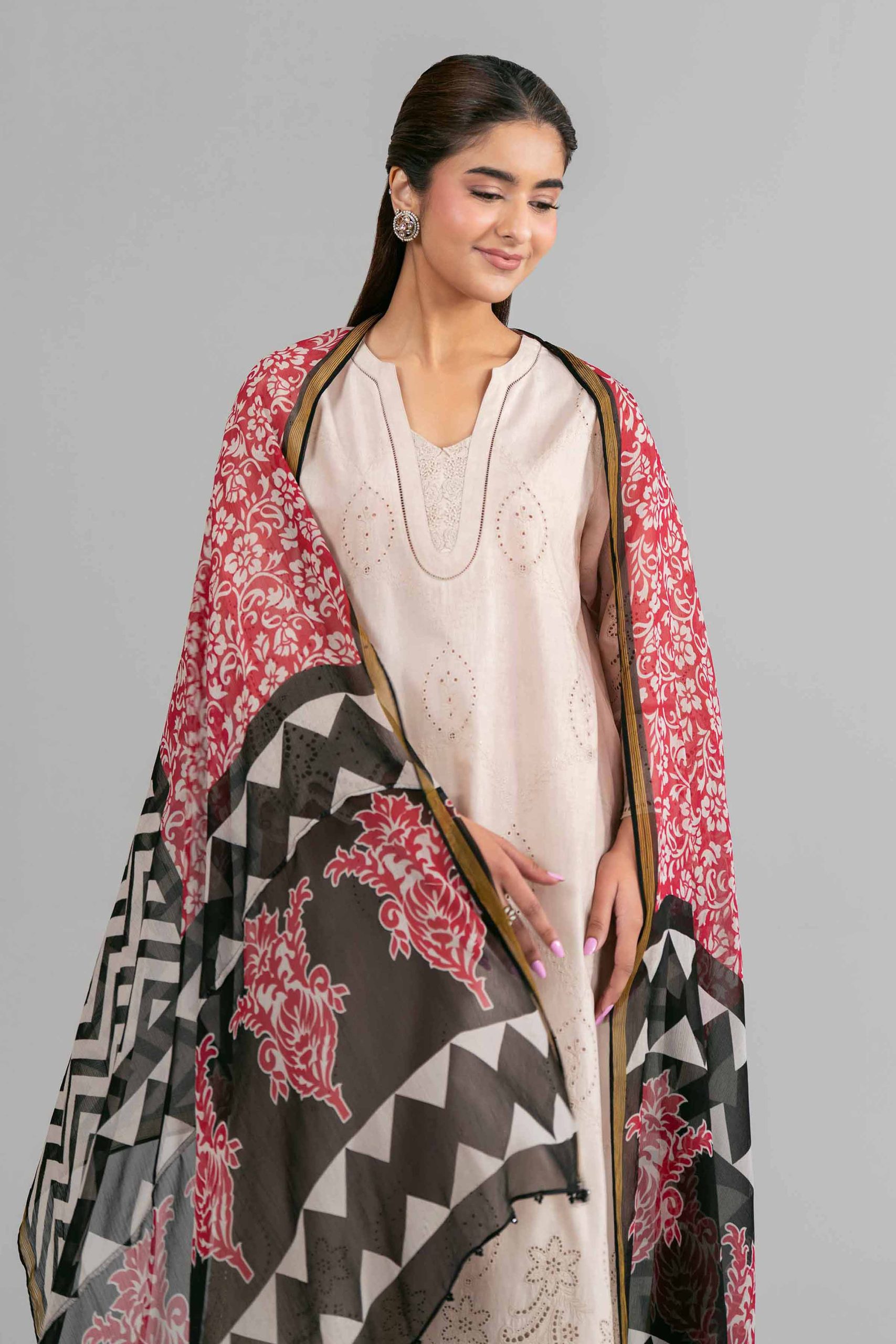 3 Piece - Printed Embroidered Suit - 42619949 - Image 4