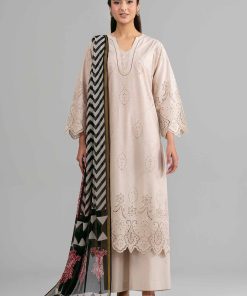 3 Piece - Printed Embroidered Suit - 42619949