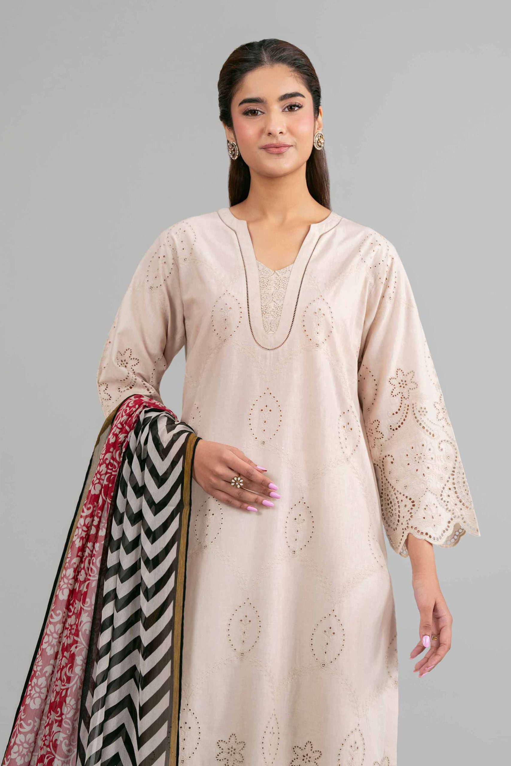 3 Piece - Printed Embroidered Suit - 42619949 - Image 2