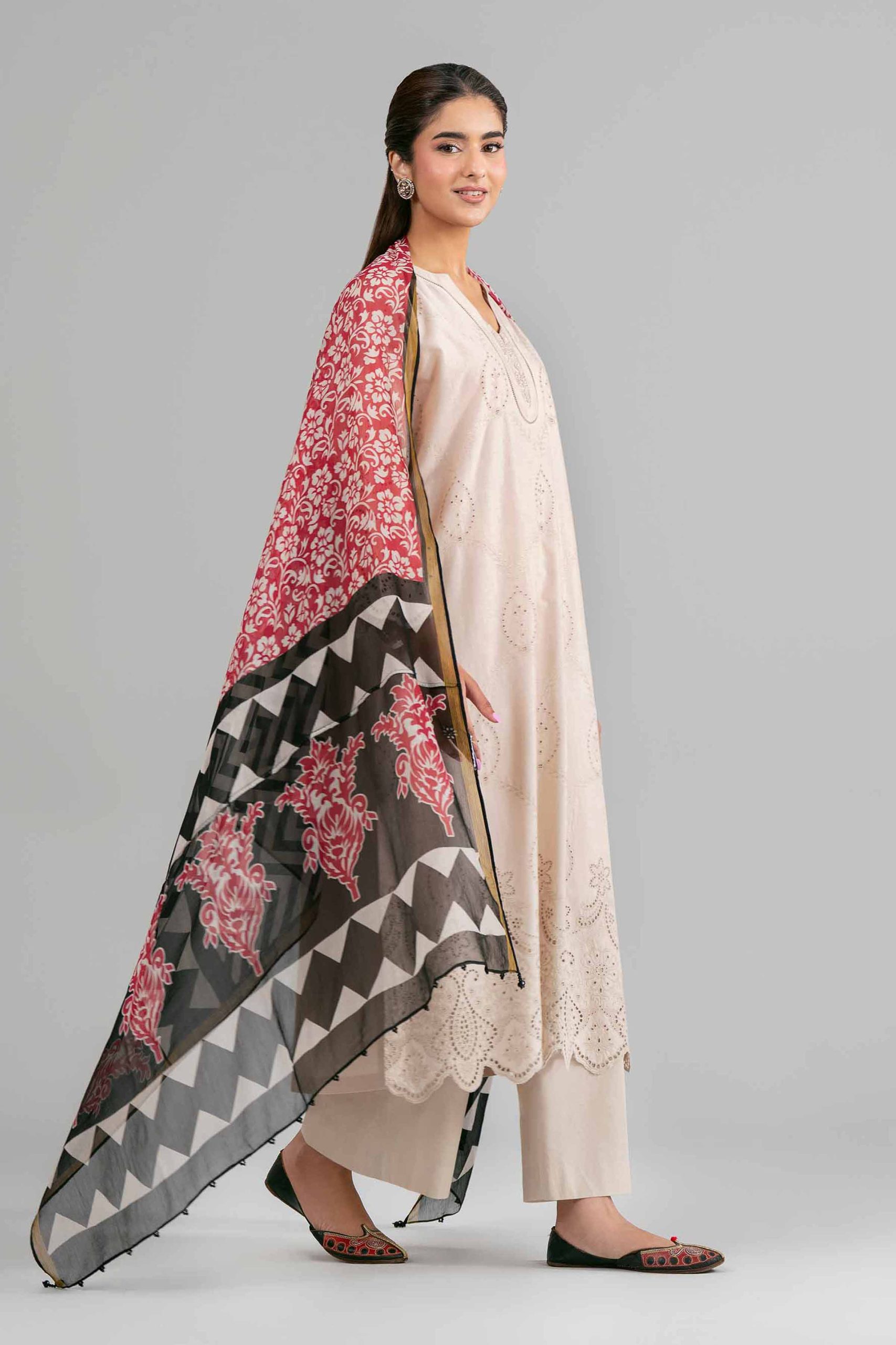 3 Piece - Printed Embroidered Suit - 42619949 - Image 5