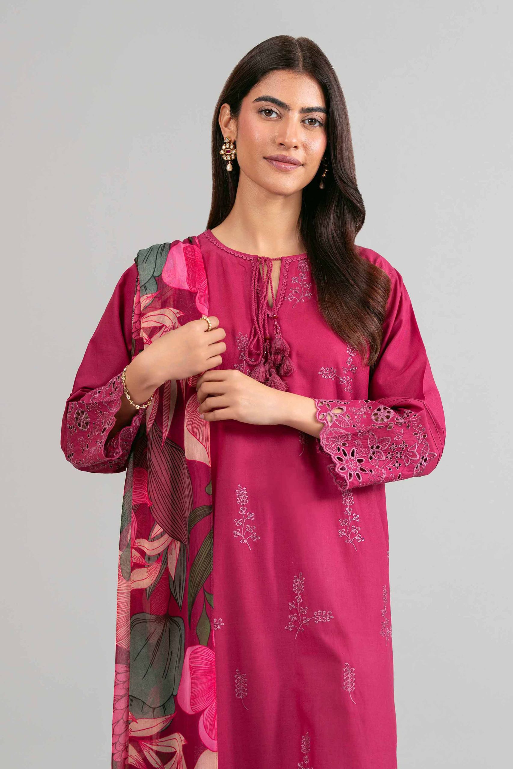 3 Piece - Printed Embroidered Suit - 42619956 - Image 4