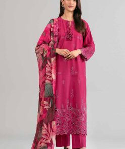 3 Piece - Printed Embroidered Suit - 42619956