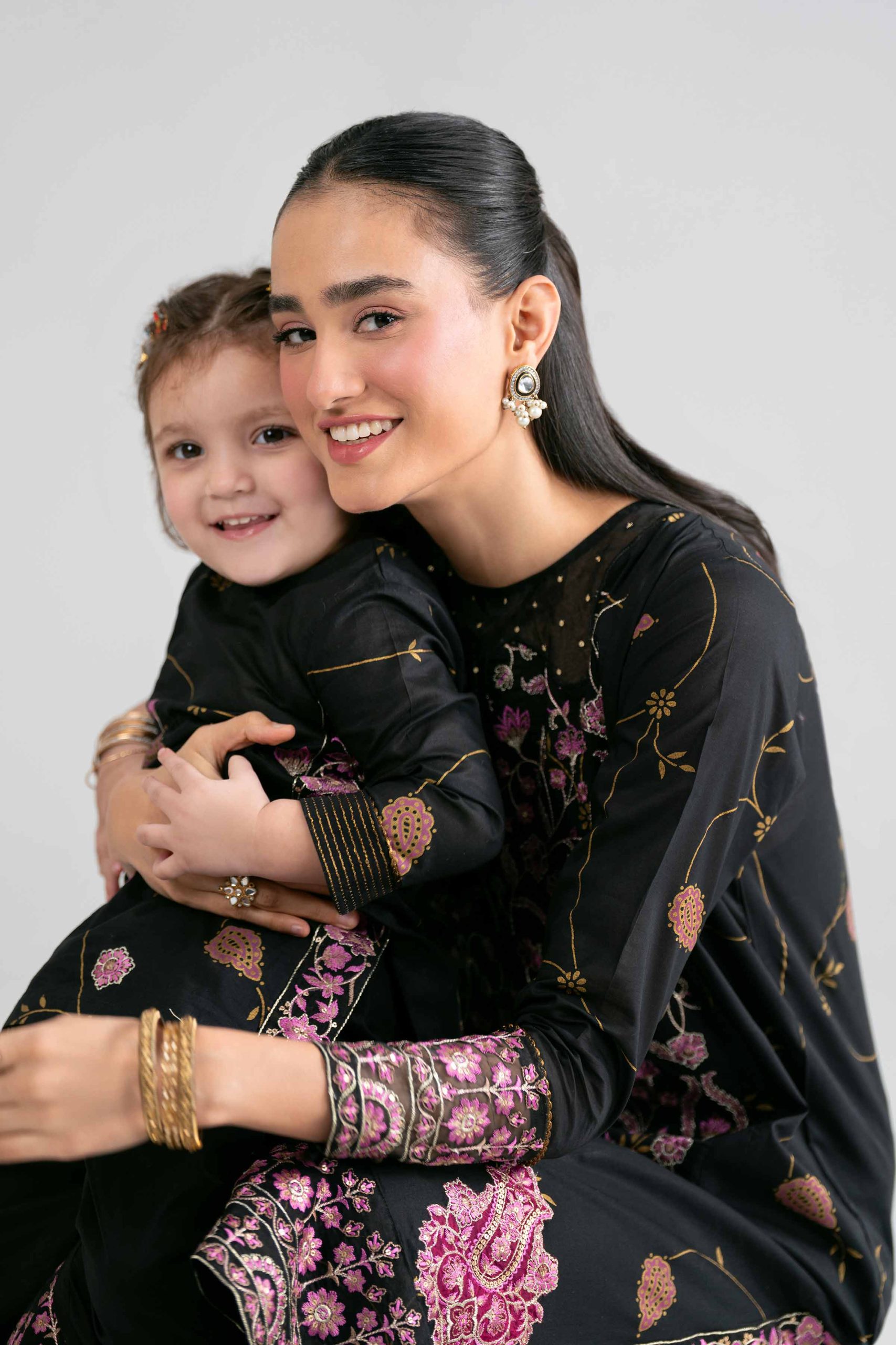 2 Piece - Printed Embroidered Suit - PMD26-03 D - Image 5
