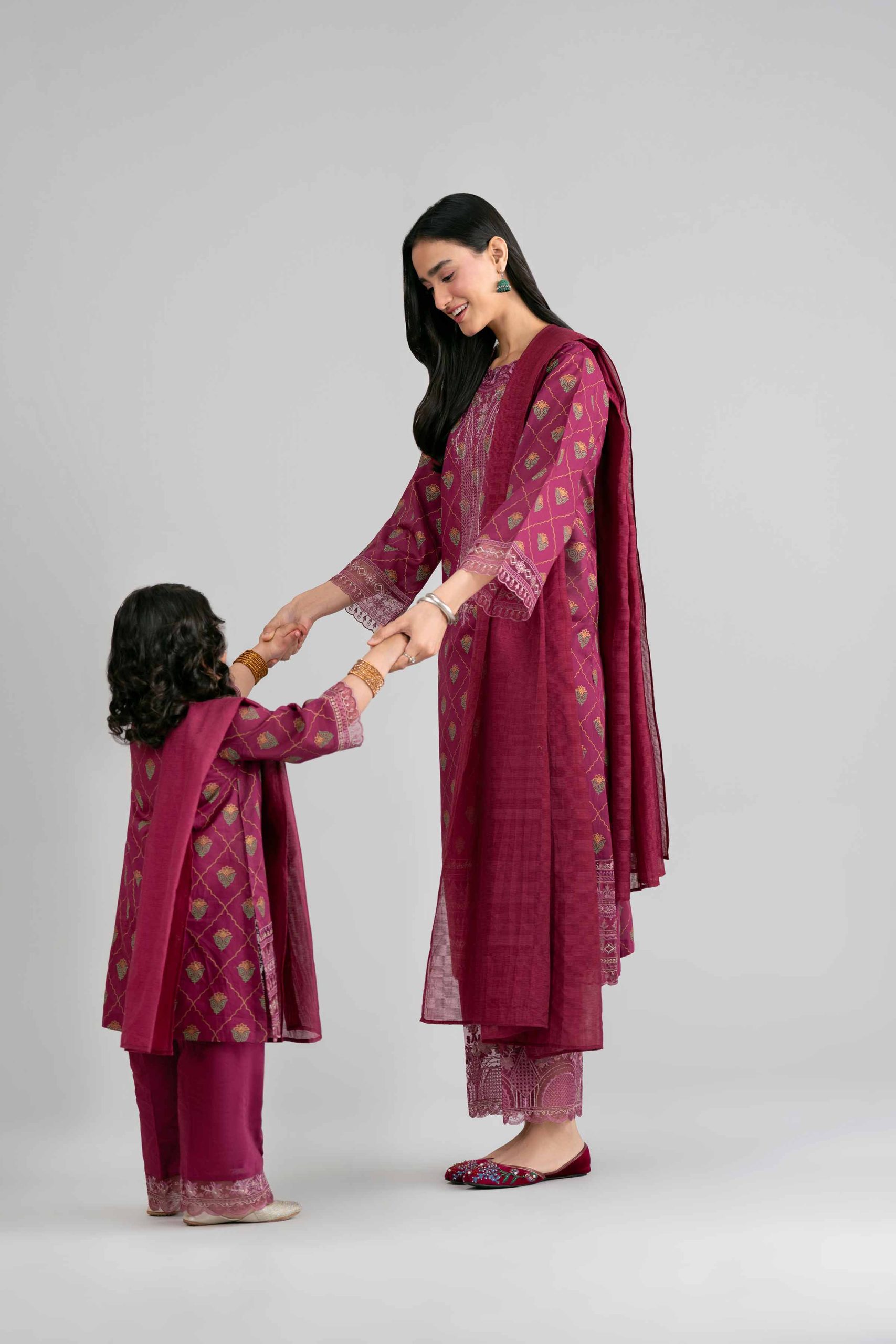 3 Piece - Printed Embroidered Suit - PMD26-41 M - Image 4