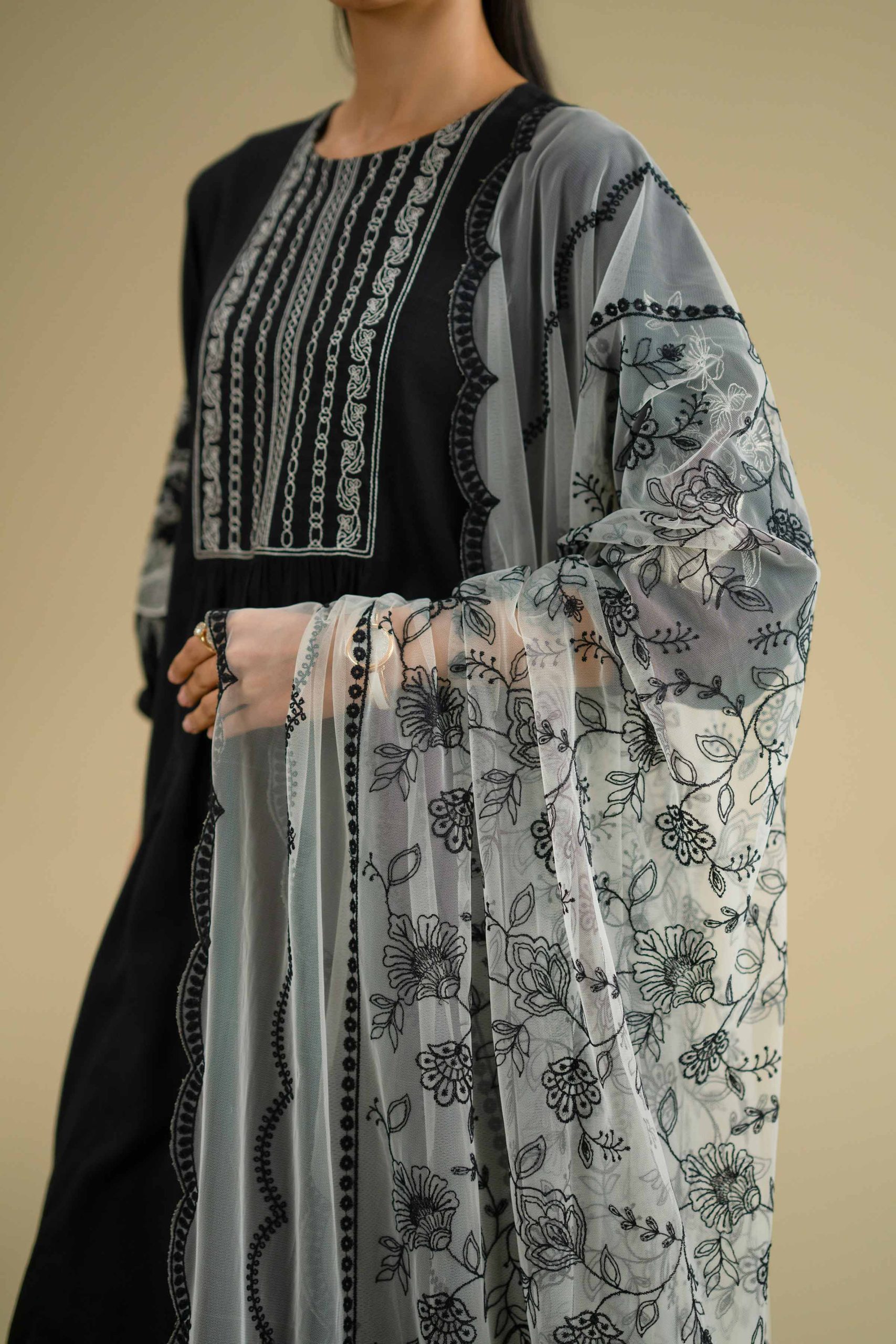 Embroidered Dupatta - KFE26-123 - Image 2