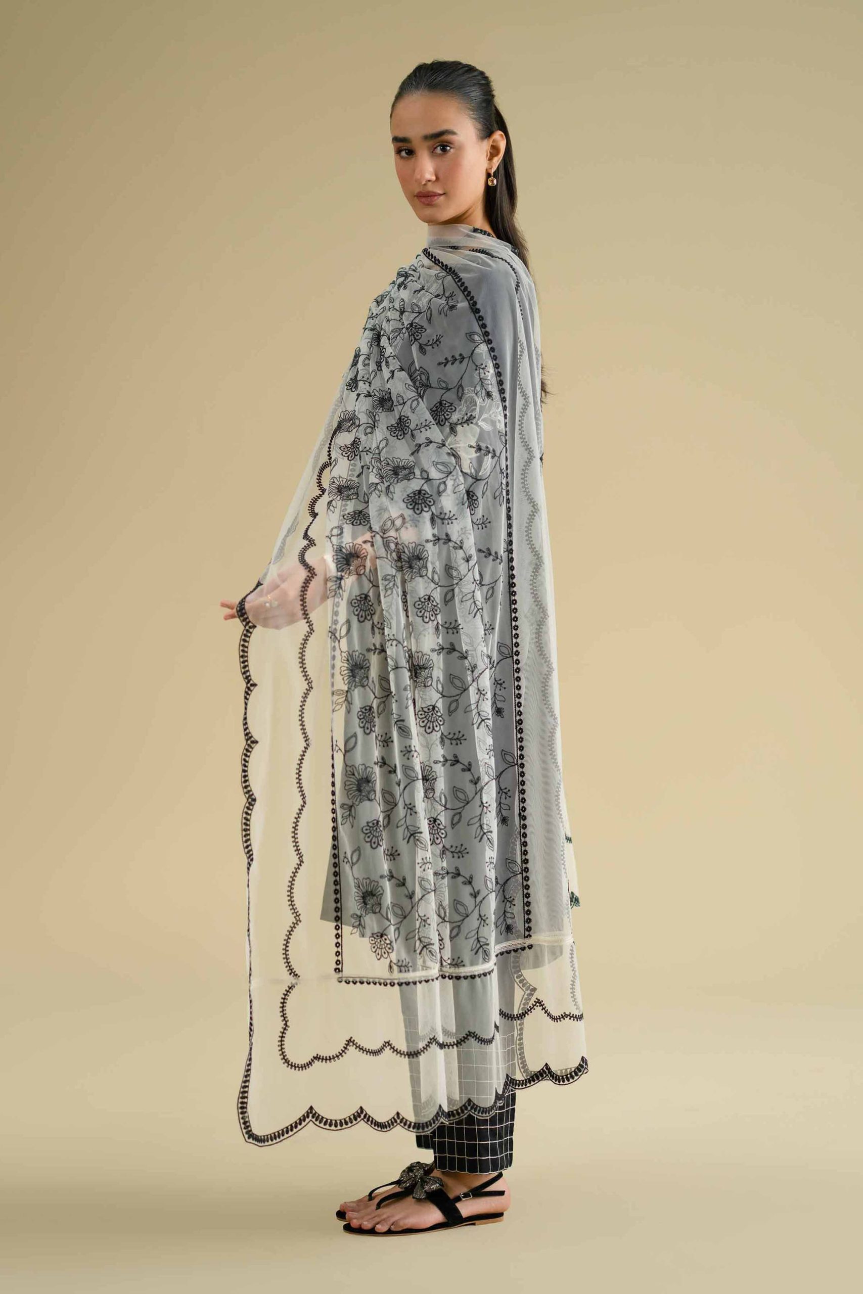 Embroidered Dupatta - KFE26-123 - Image 3