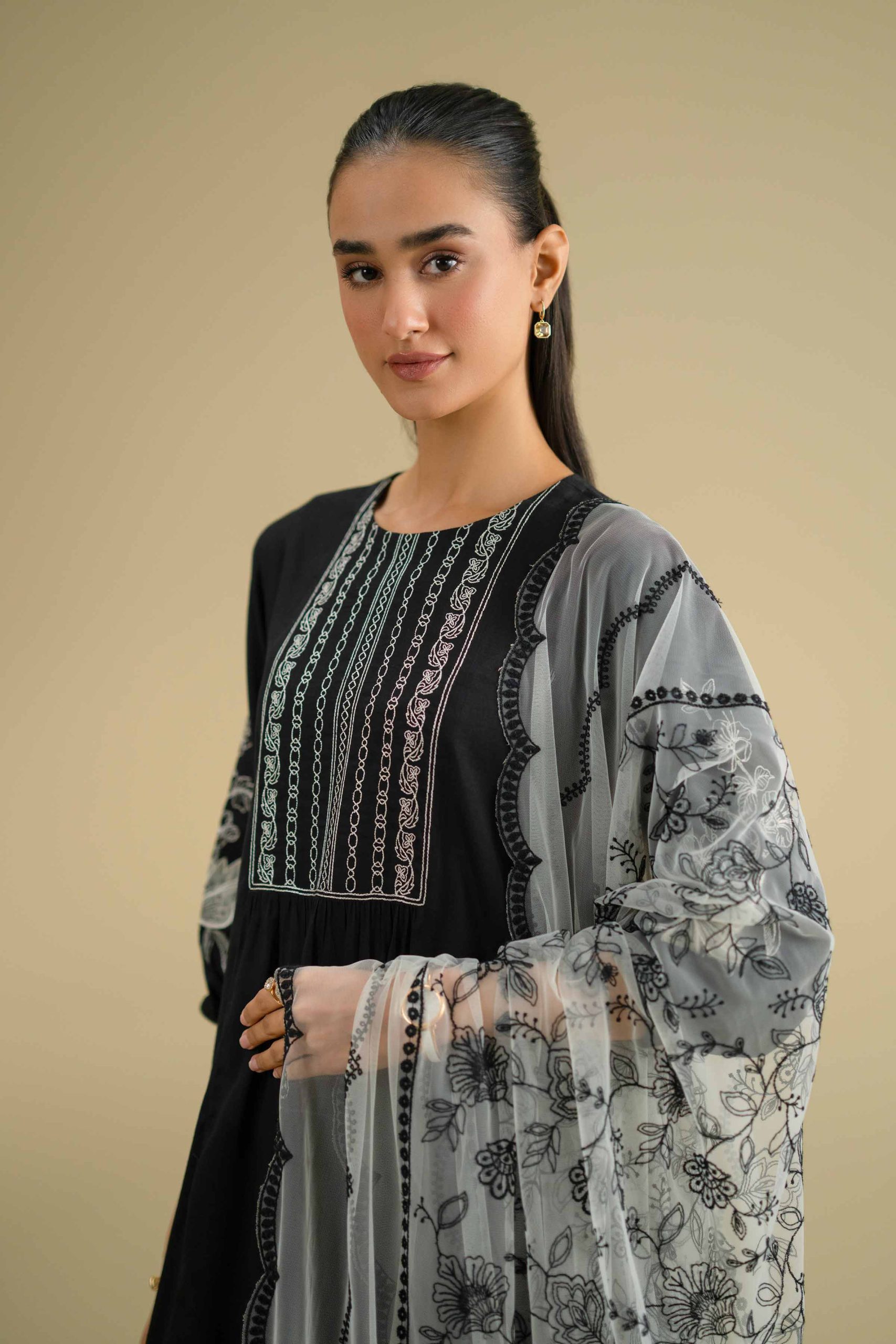 Embroidered Dupatta - KFE26-123 - Image 4