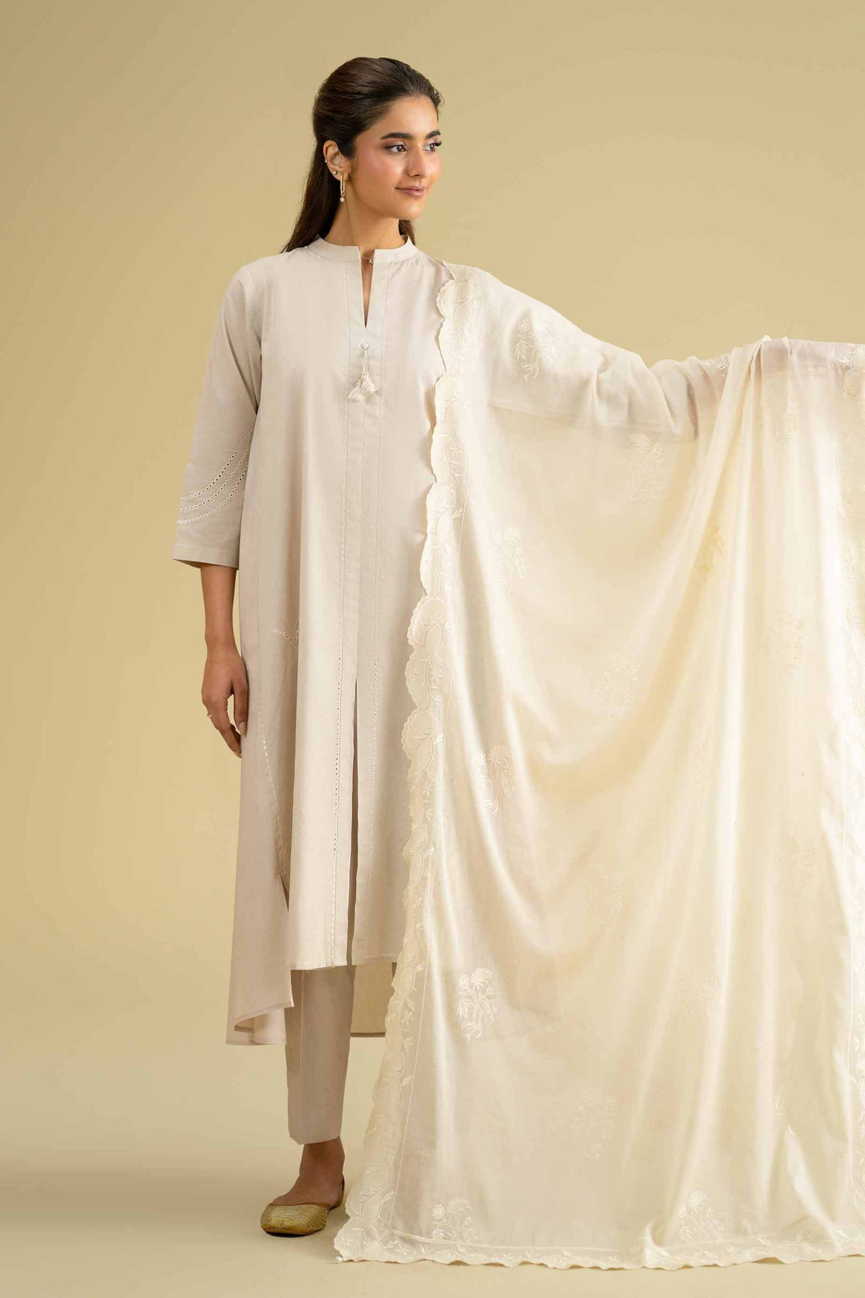 Embroidered Dupatta - KFE26-125