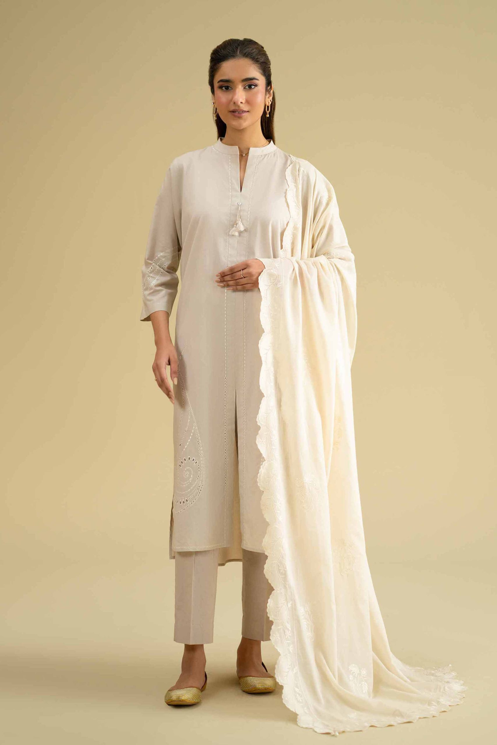 Embroidered Dupatta - KFE26-125 - Image 3