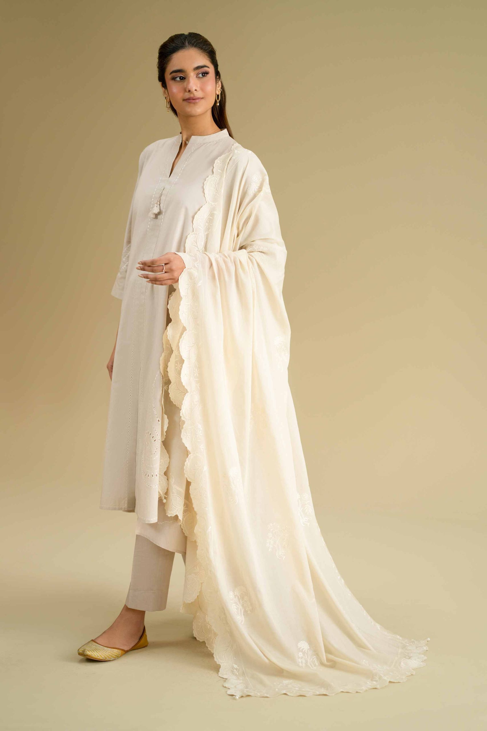 Embroidered Dupatta - KFE26-125 - Image 4