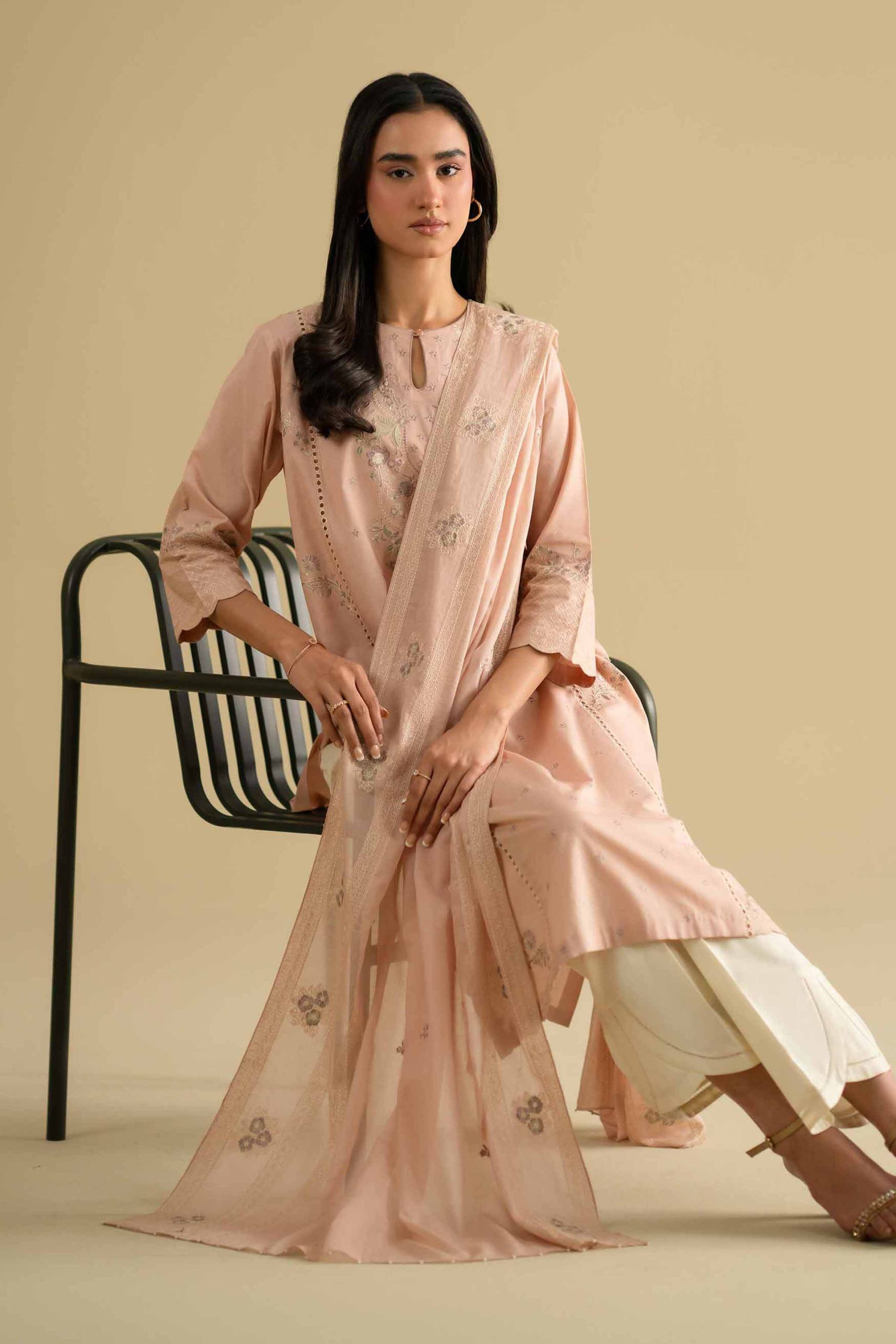 2 Piece - Embroidered Suit - KFE26-16 - Image 5