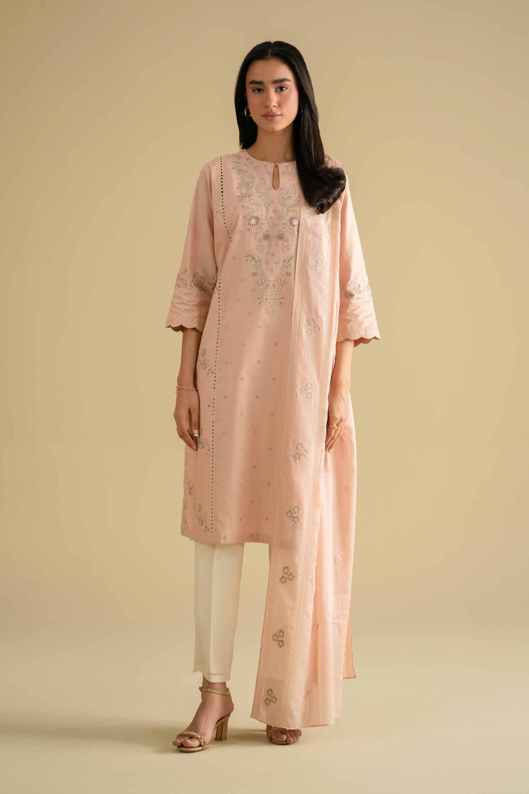 2 Piece - Embroidered Suit - KFE26-16 - Image 4
