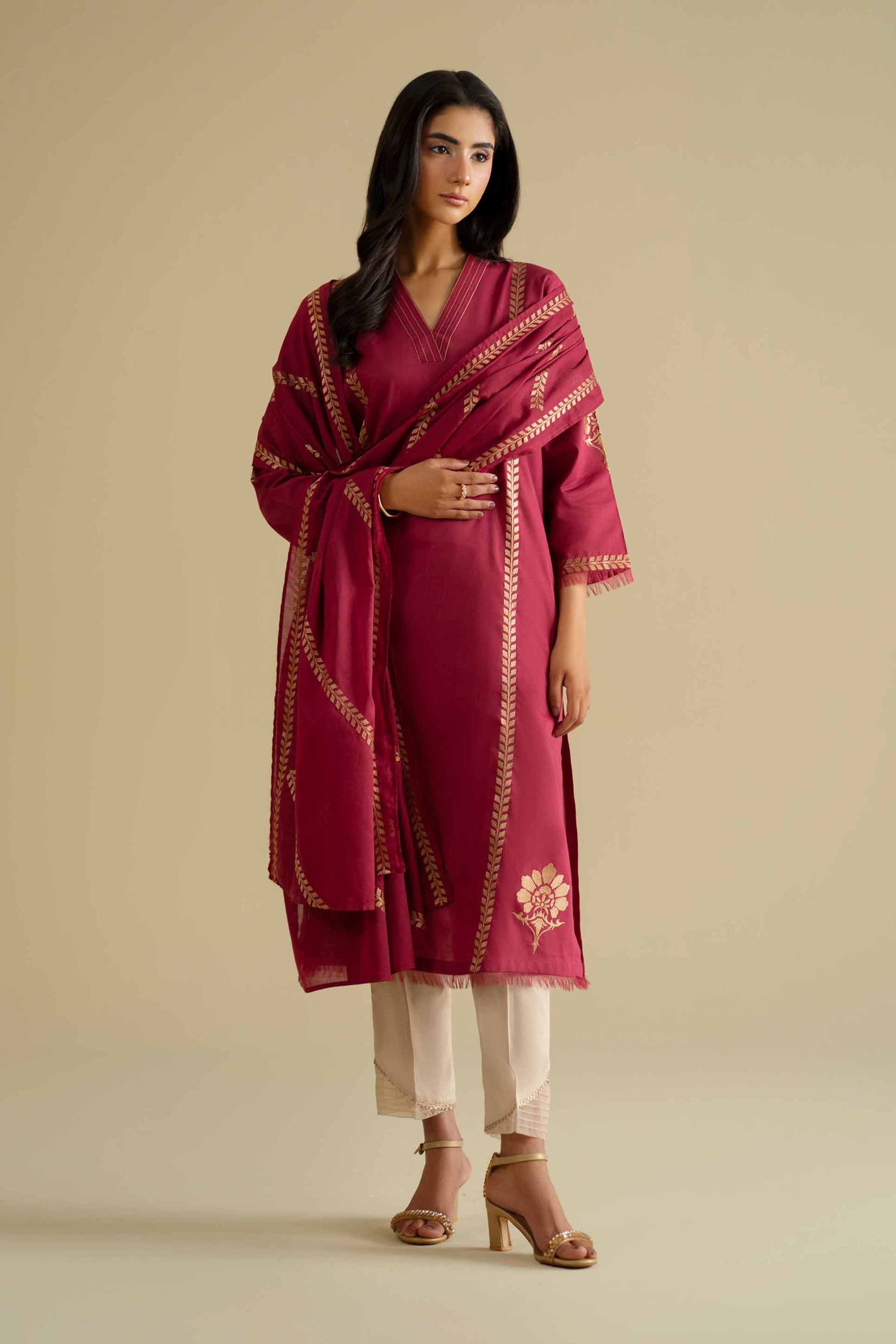 2 Piece - Embroidered Suit - KFE26-231 - Image 2
