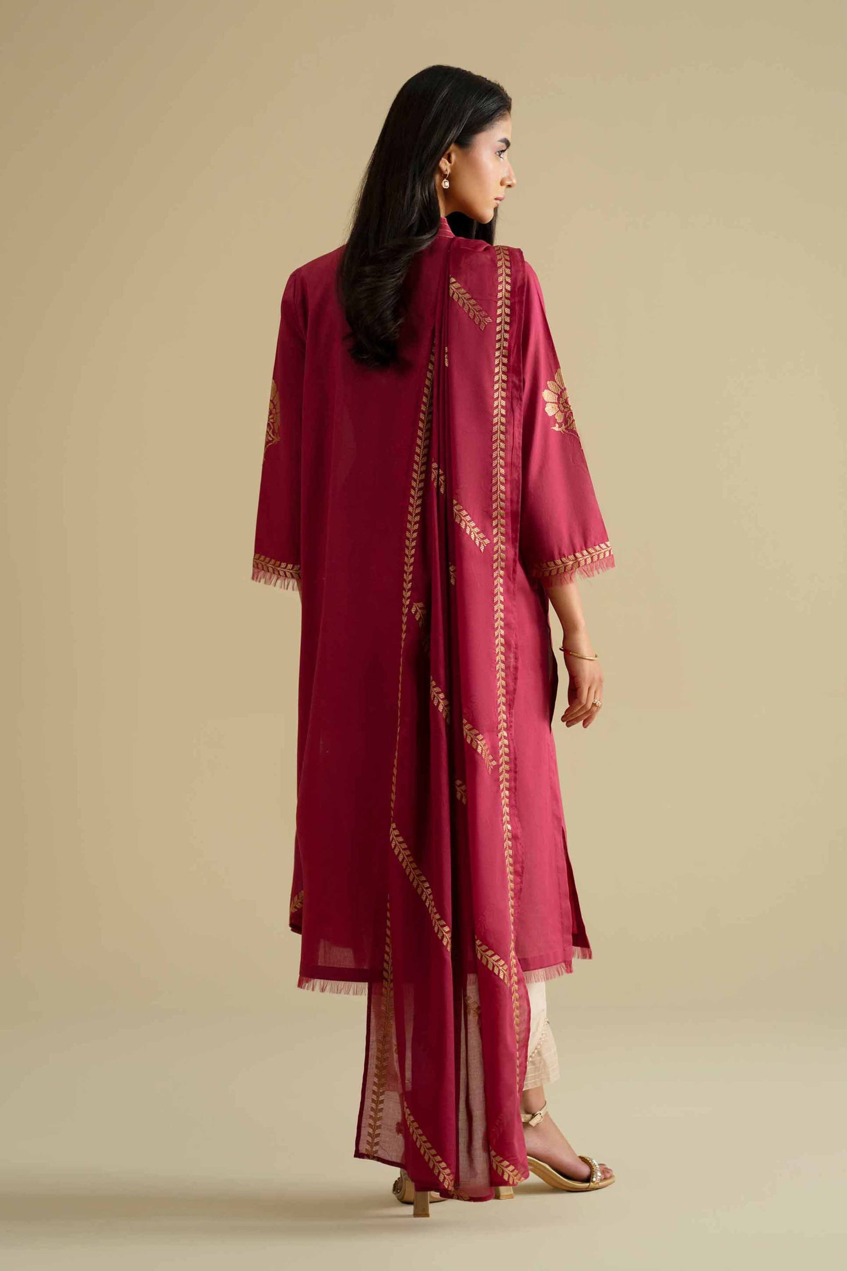 2 Piece - Embroidered Suit - KFE26-231 - Image 3