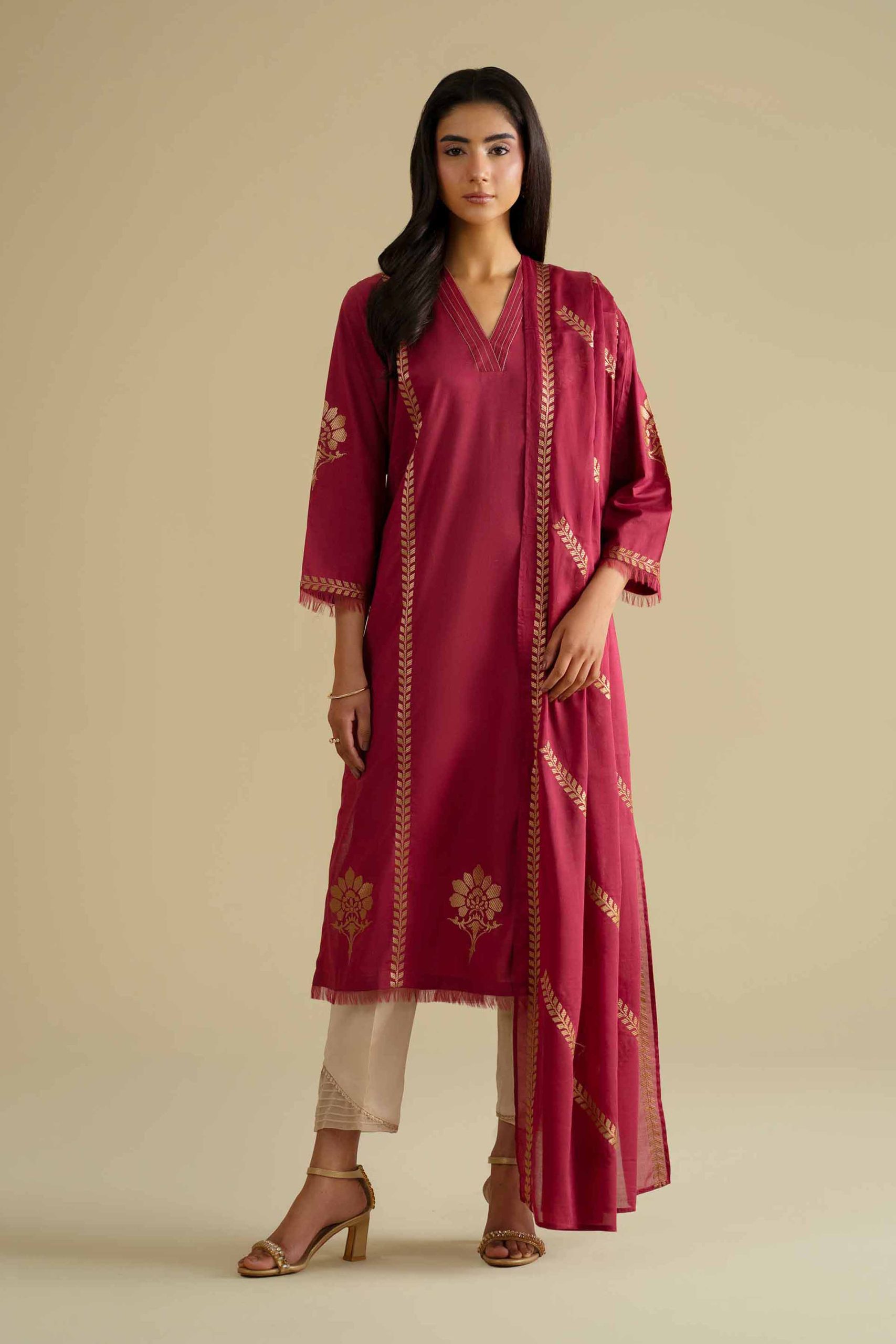 2 Piece - Embroidered Suit - KFE26-231 - Image 5