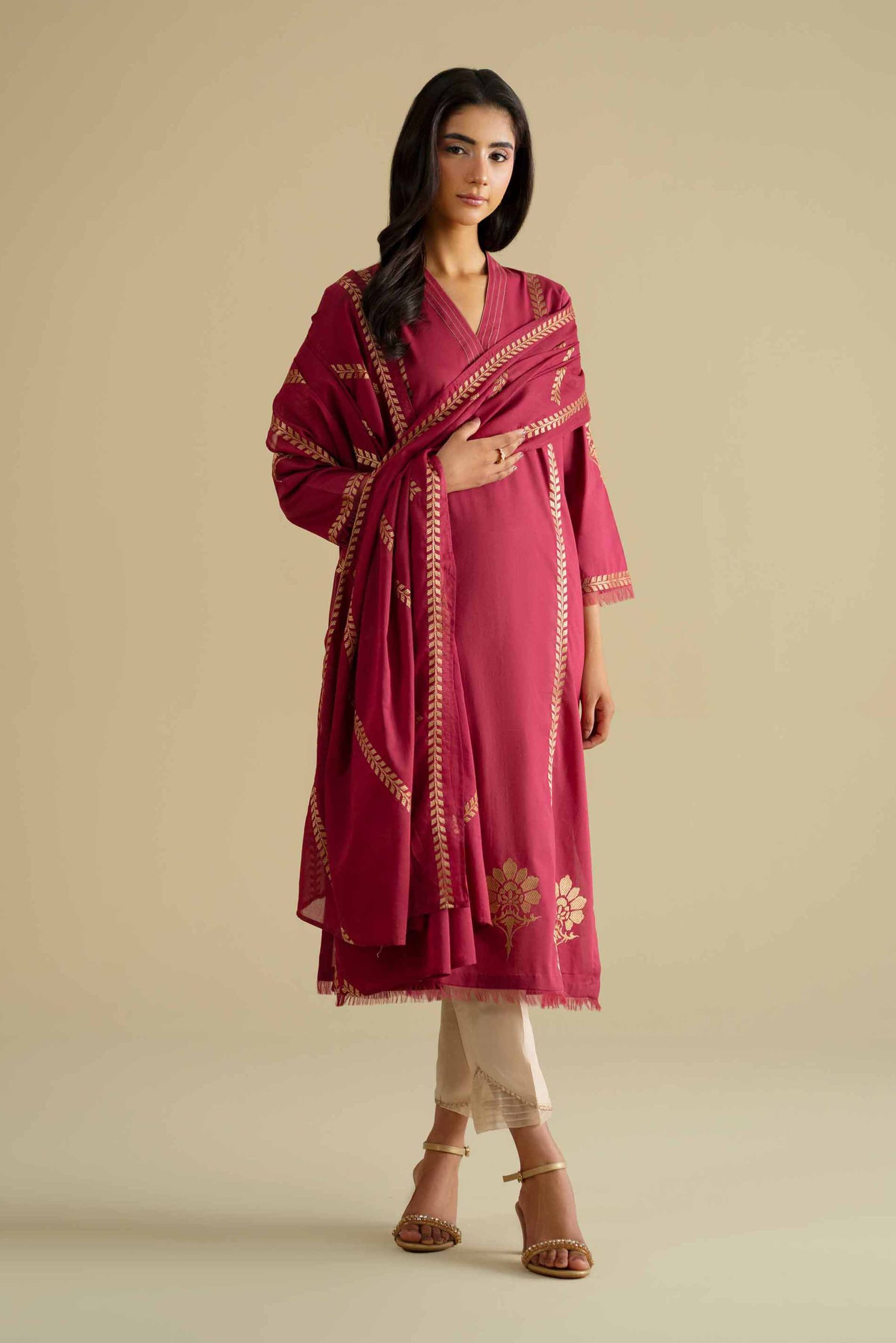 2 Piece - Embroidered Suit - KFE26-231 - Image 4