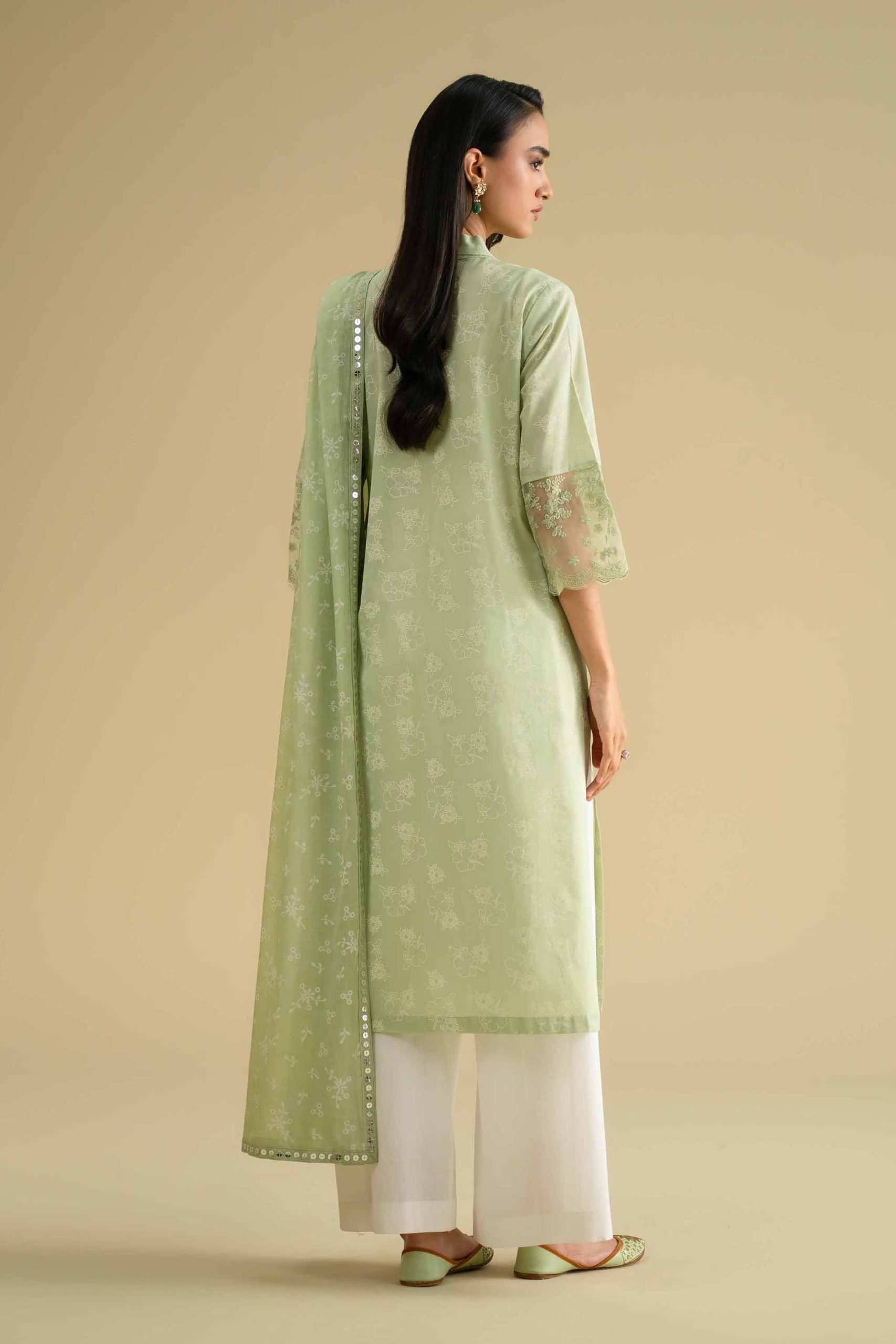 2 Piece - Printed Embroidered Suit - KFE26-31 - Image 3