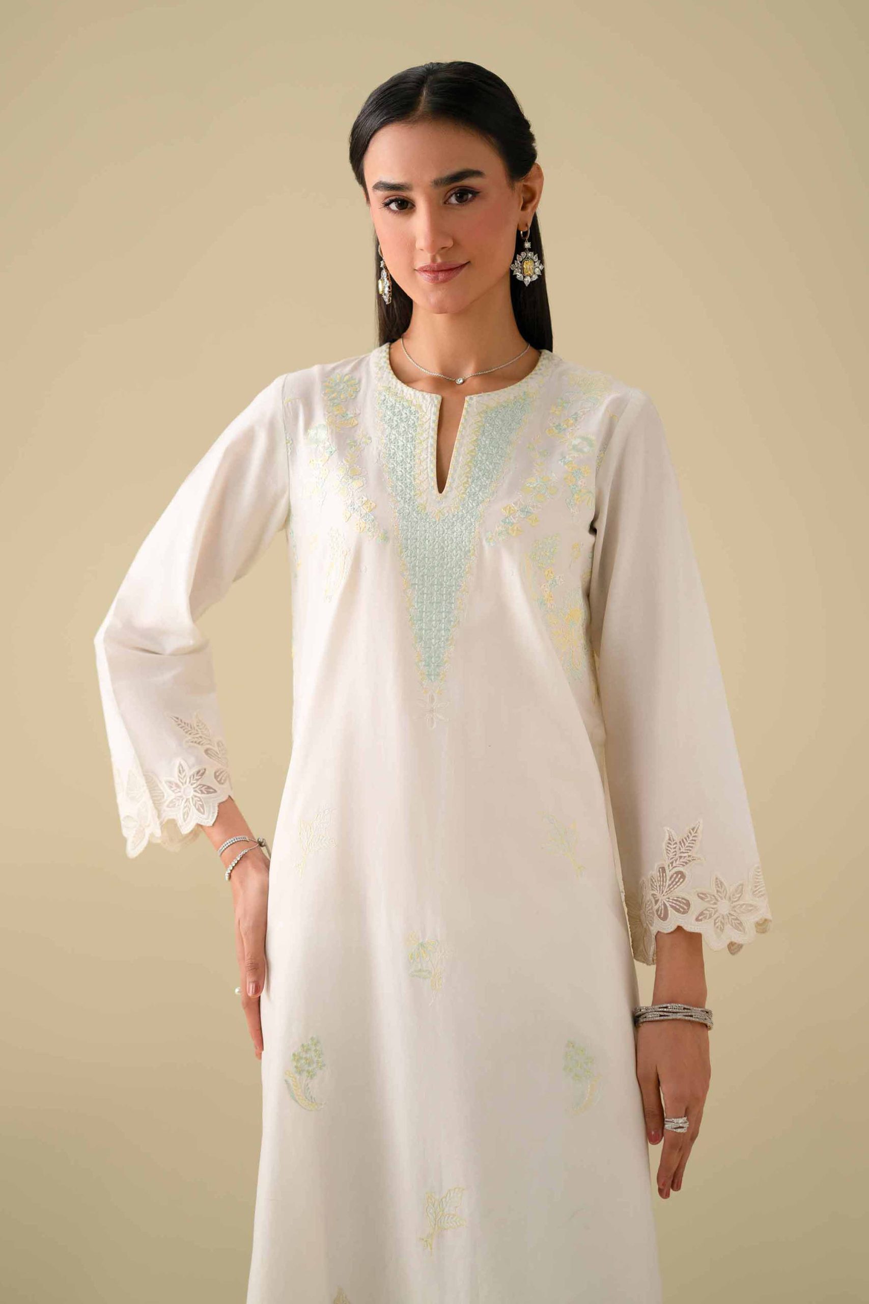 2 Piece - Embroidered Suit - KFE26-56 - Image 2