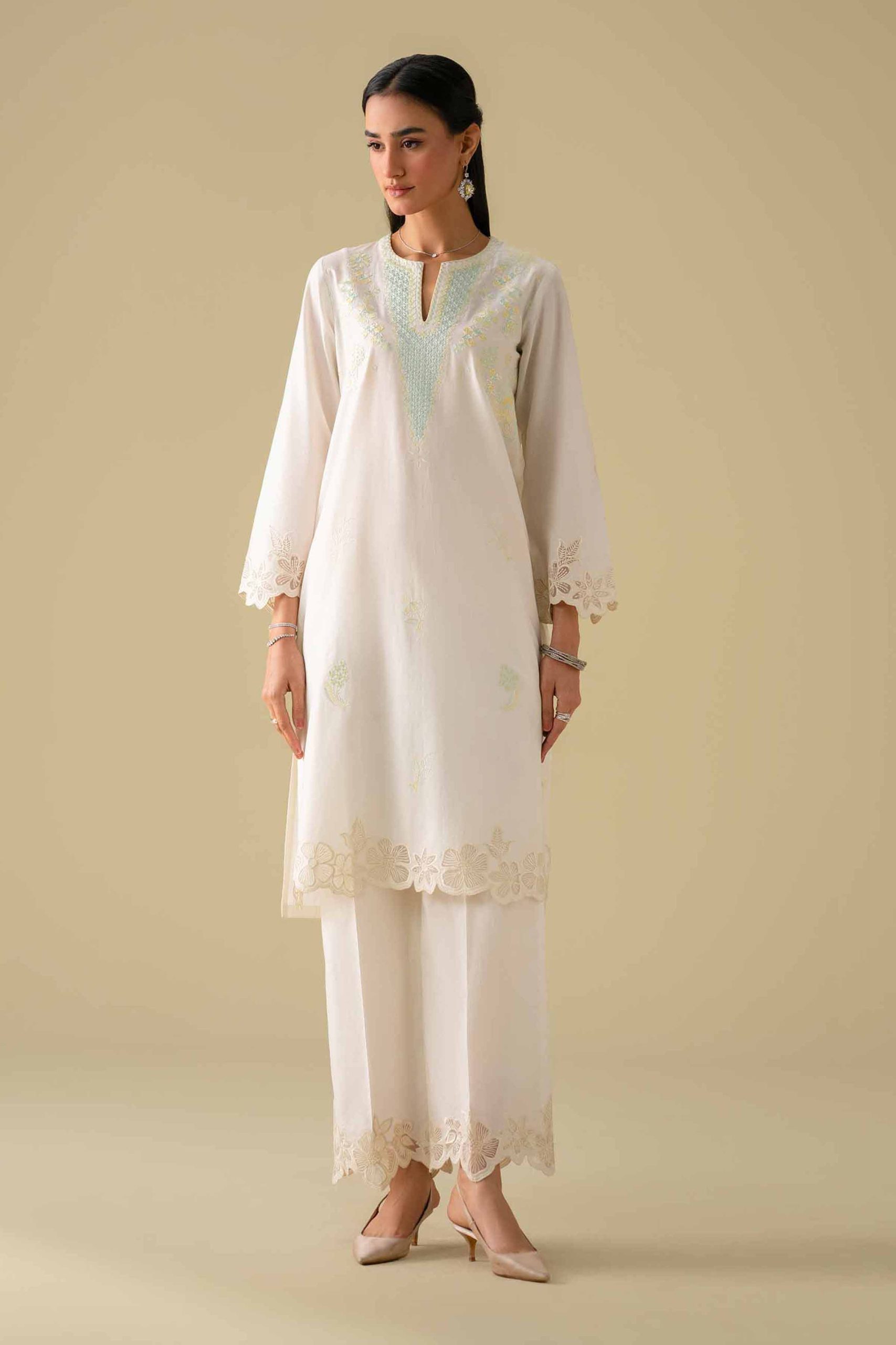 2 Piece - Embroidered Suit - KFE26-56 - Image 3