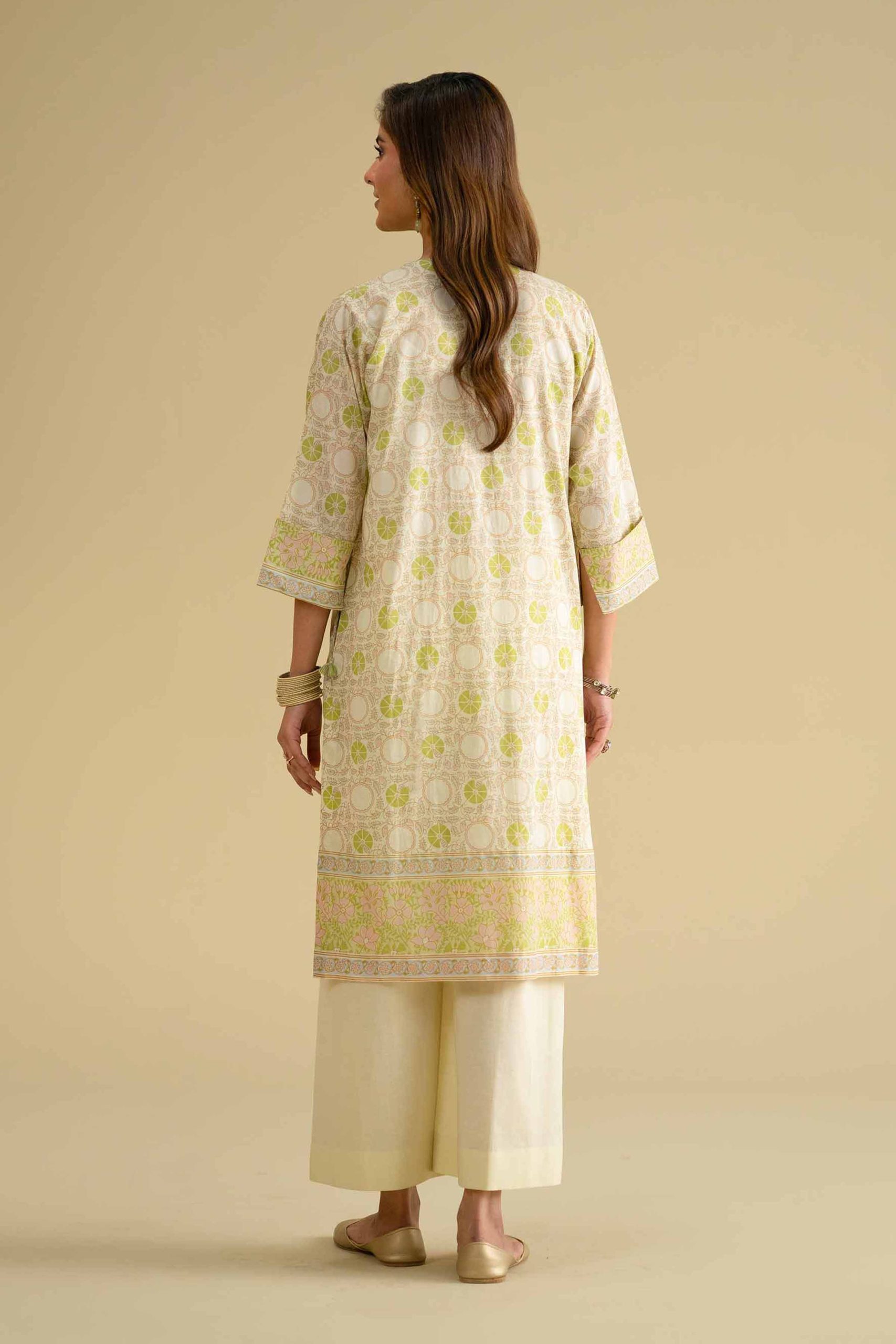 2 Piece - Printed Embroidered Suit - KFE26-63 - Image 4