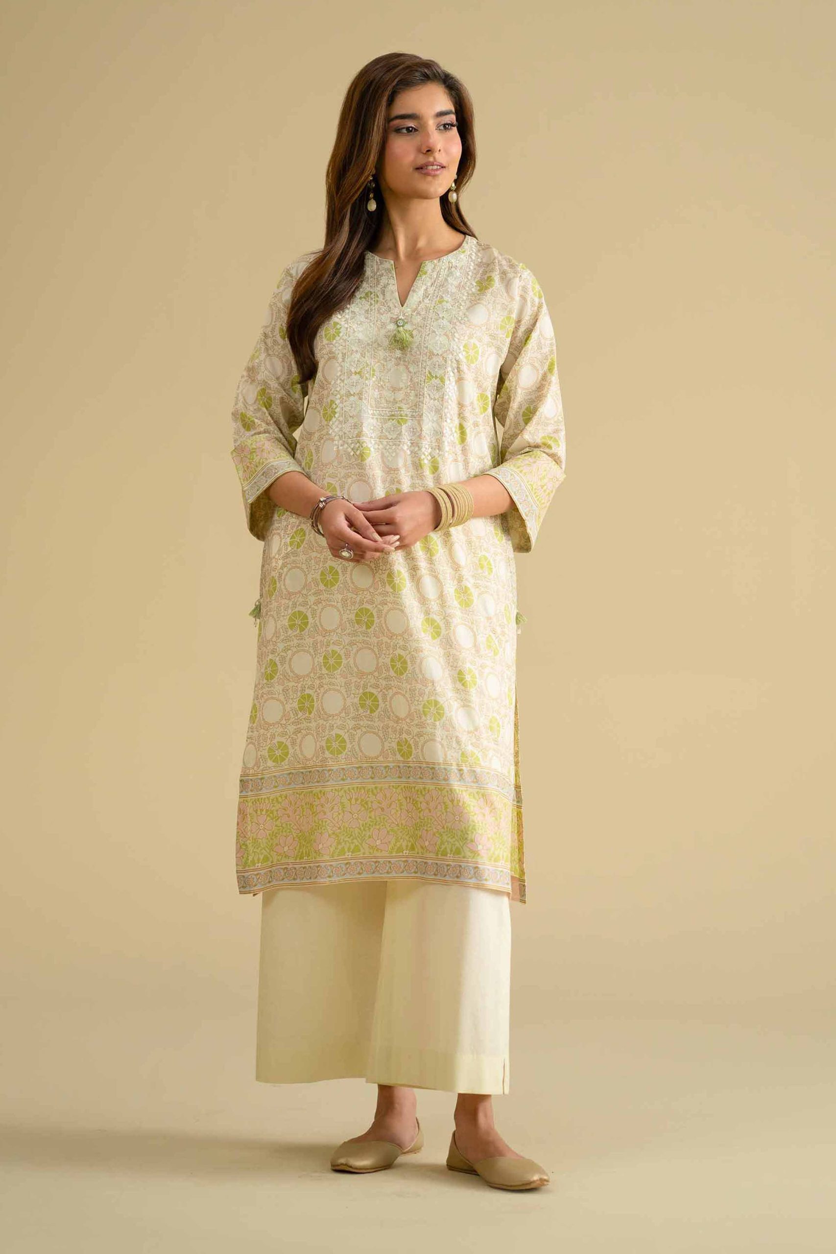 2 Piece - Printed Embroidered Suit - KFE26-63