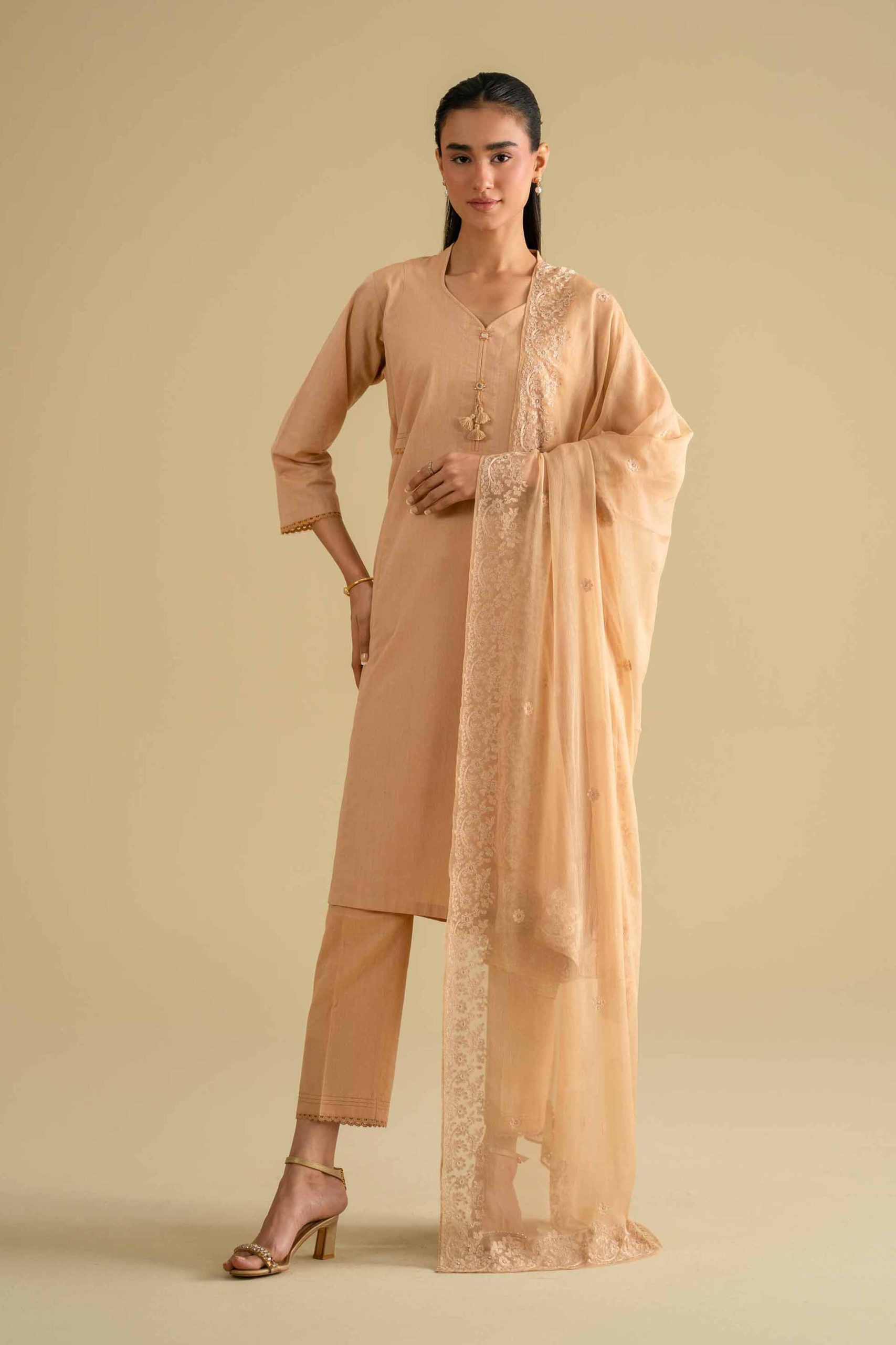 3 Piece - Embroidered Suit - KFE26-81 - Image 4