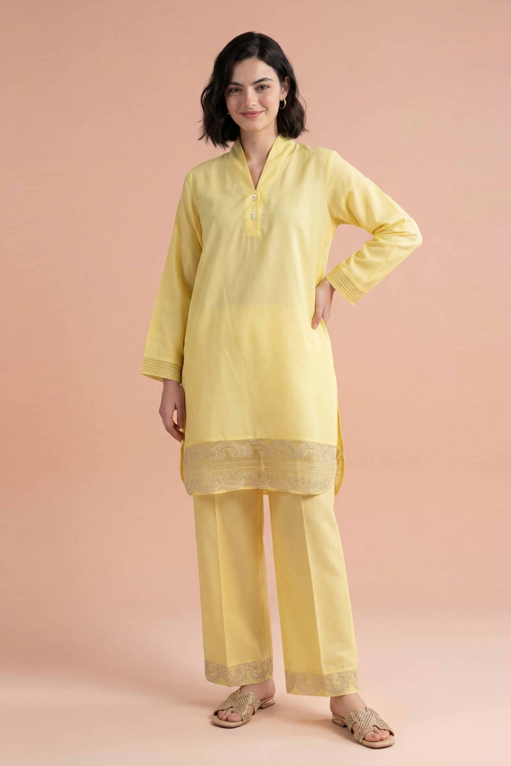 2 Piece - Embroidered Suit - PE26-169