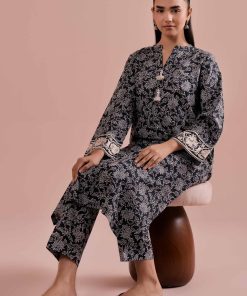 2 Piece - Printed Embroidered Suit - PE26-198