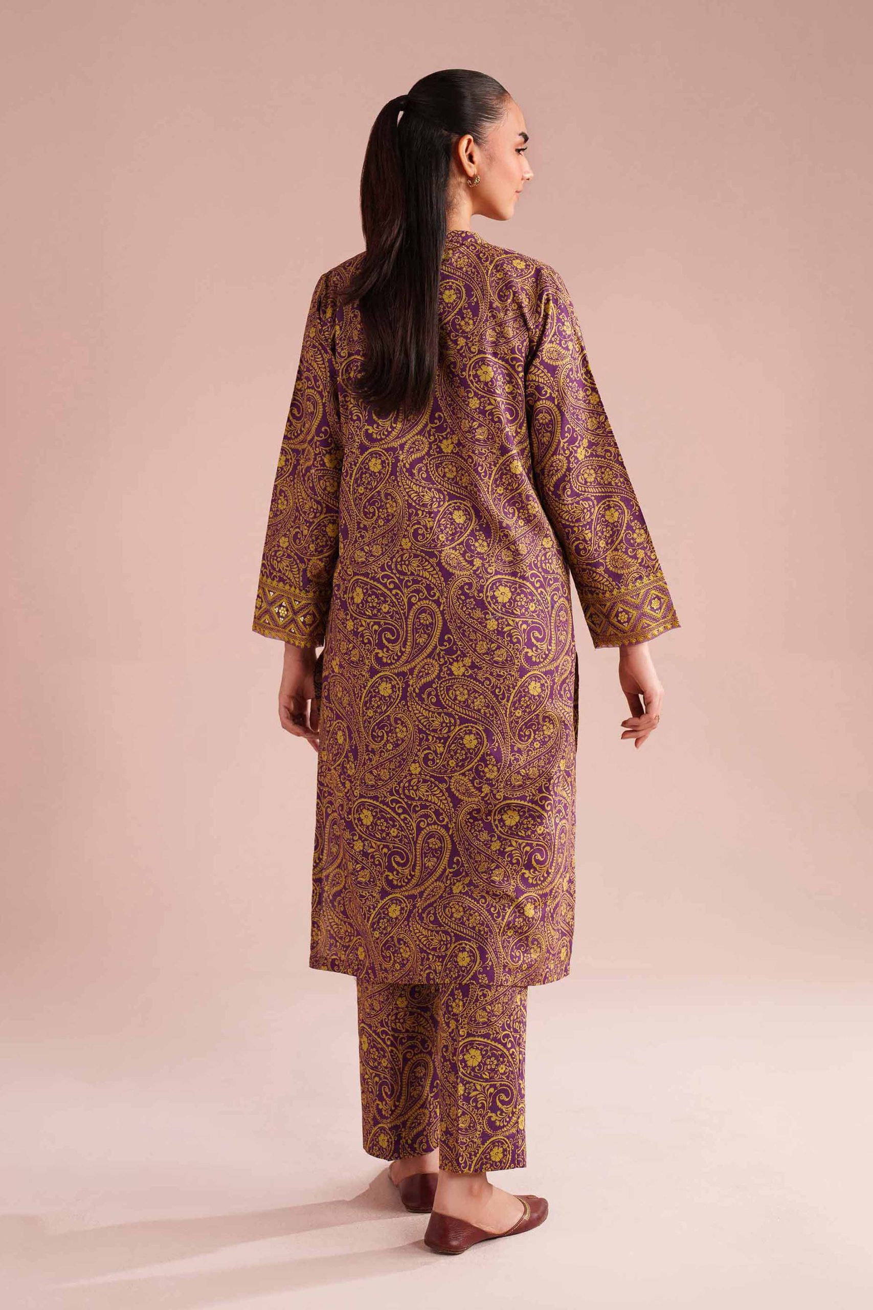 2 Piece - Printed Embroidered Suit - PE26-199 - Image 3