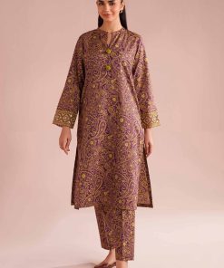 2 Piece - Printed Embroidered Suit - PE26-199