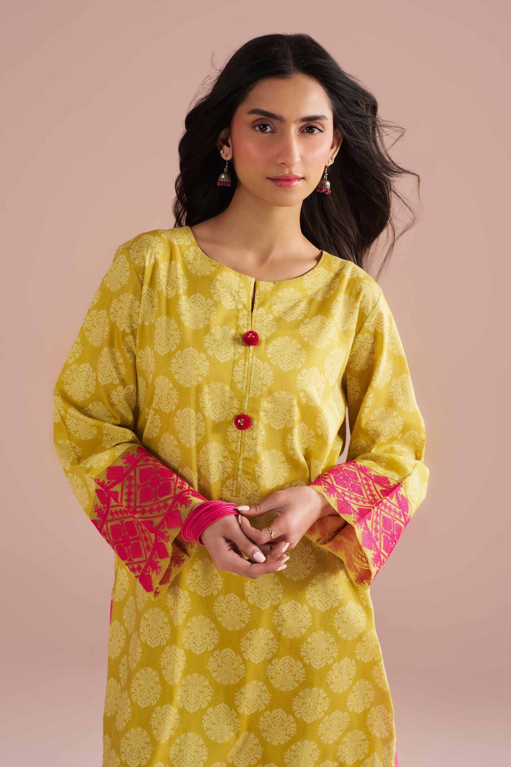 2 Piece - Printed Embroidered Suit - PE26-208 - Image 4