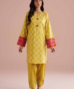 2 Piece - Printed Embroidered Suit - PE26-208