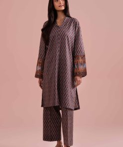 2 Piece - Printed Embroidered Suit - PE26-211