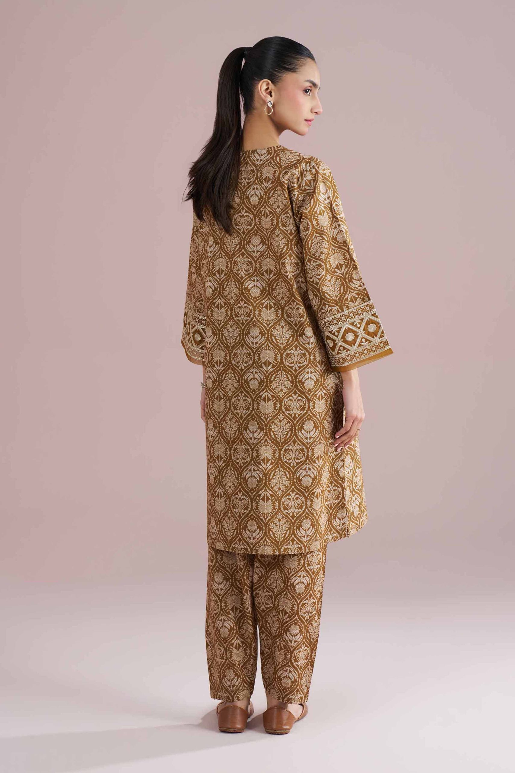 2 Piece - Printed Embroidered Suit - PE26-212 - Image 3