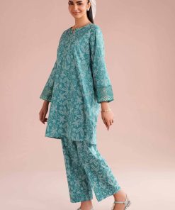 2 Piece - Printed Embroidered Suit - PE26-213