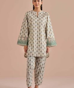 2 Piece - Printed Embroidered Suit - PE26-214