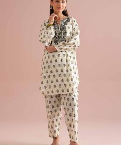 2 Piece - Printed Embroidered Suit - PE26-215