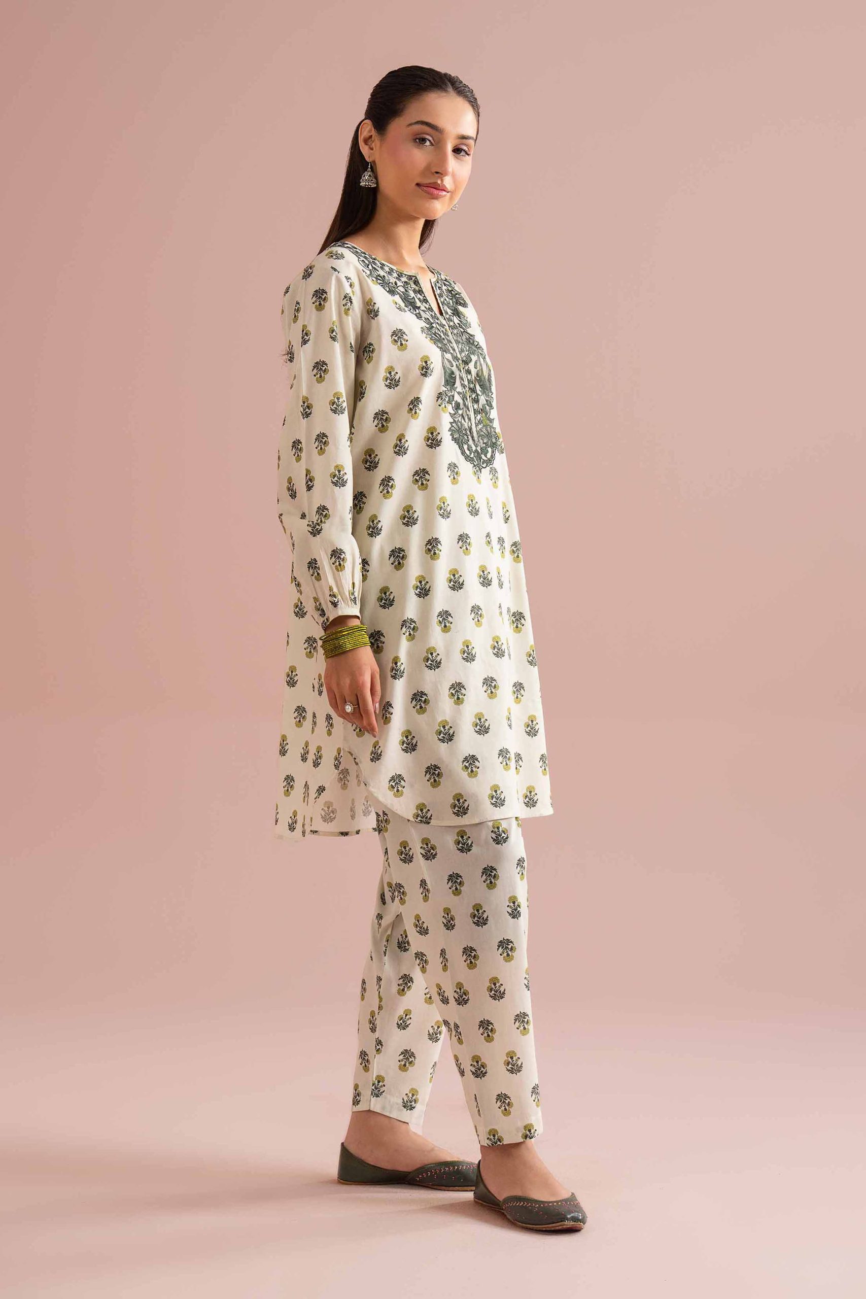 2 Piece - Printed Embroidered Suit - PE26-215 - Image 4