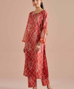 2 Piece - Printed Embroidered Suit - PE26-216