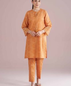 2 Piece - Printed Embroidered Suit - PE26-218