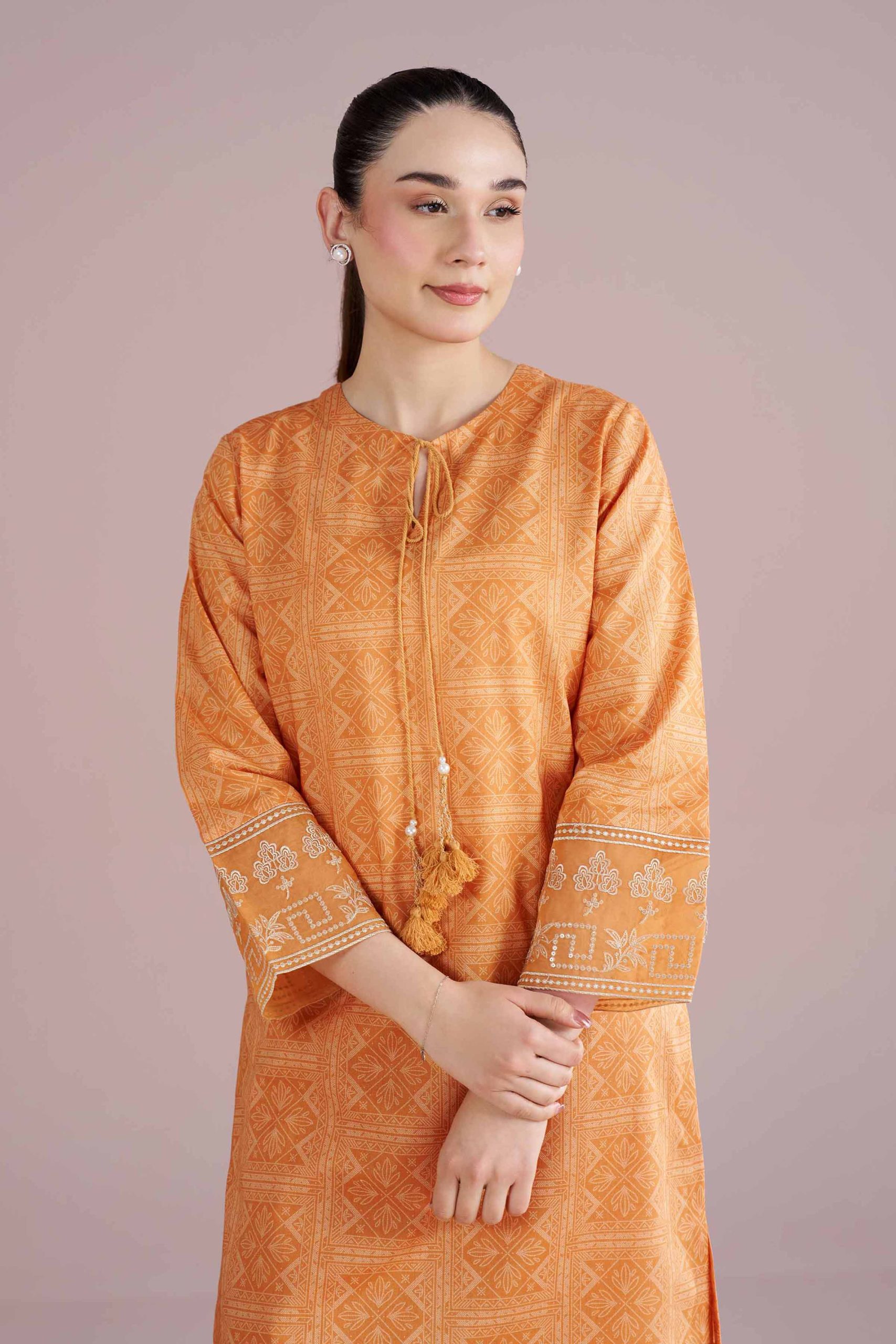 2 Piece - Printed Embroidered Suit - PE26-218 - Image 5